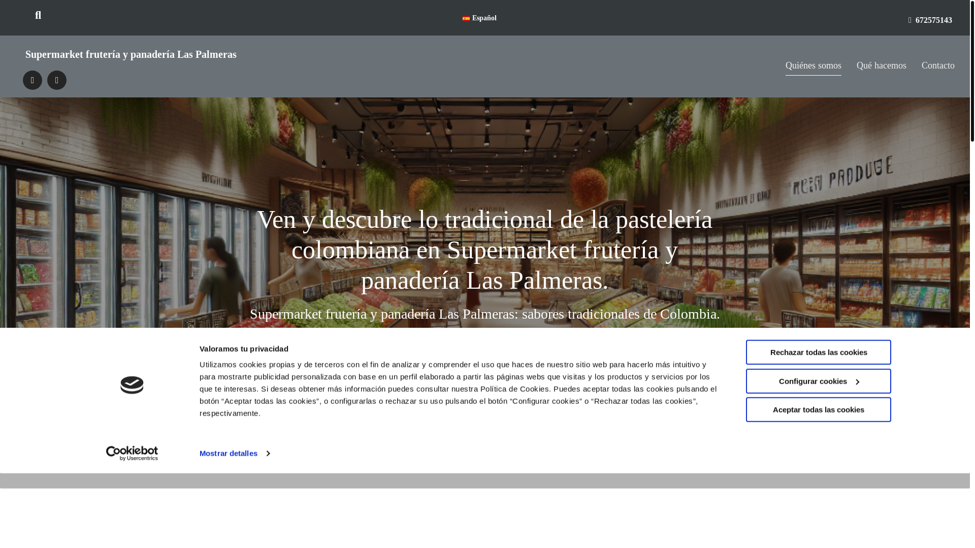 website screenshot of https://supermarketfruteriaypanaderialaspalmeras.com/