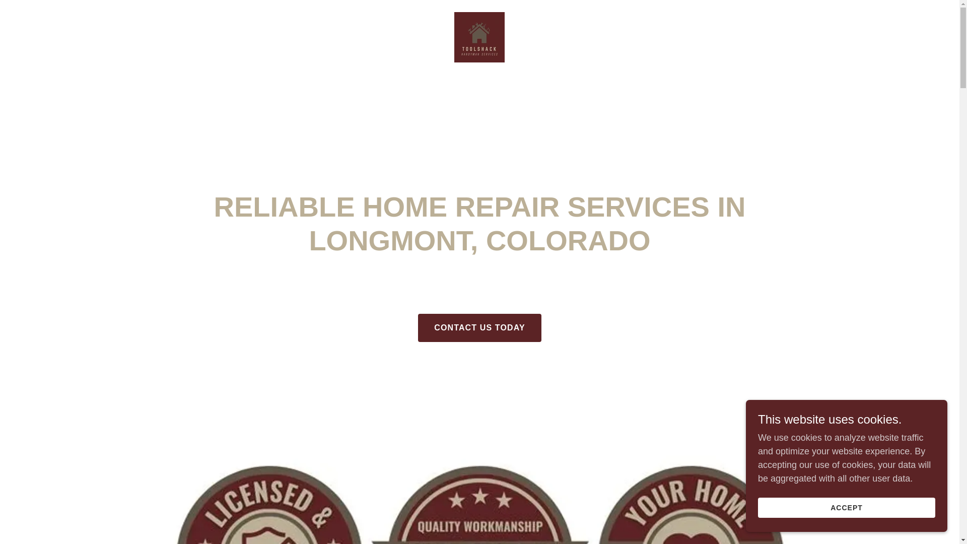 website screenshot of https://toolshack-handyman.com/