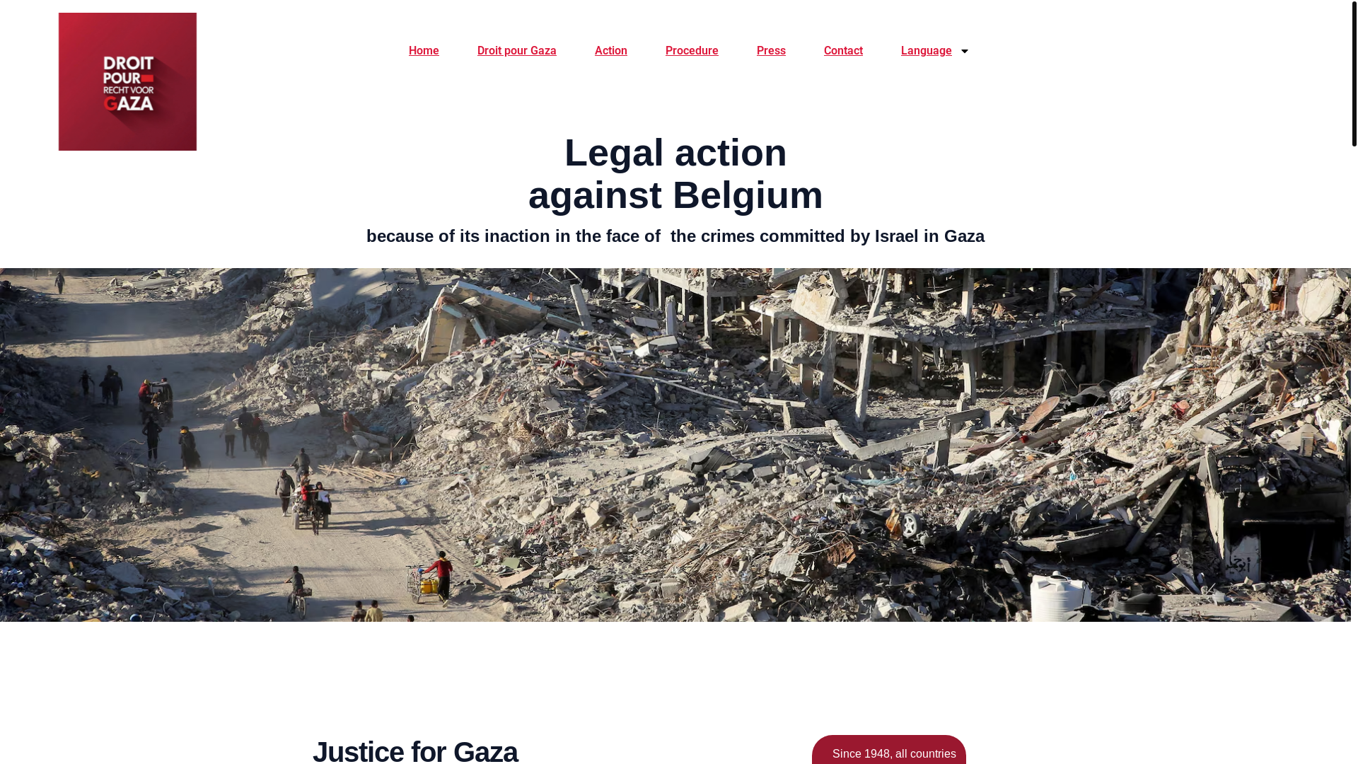 website screenshot of https://justiceforgaza.be/