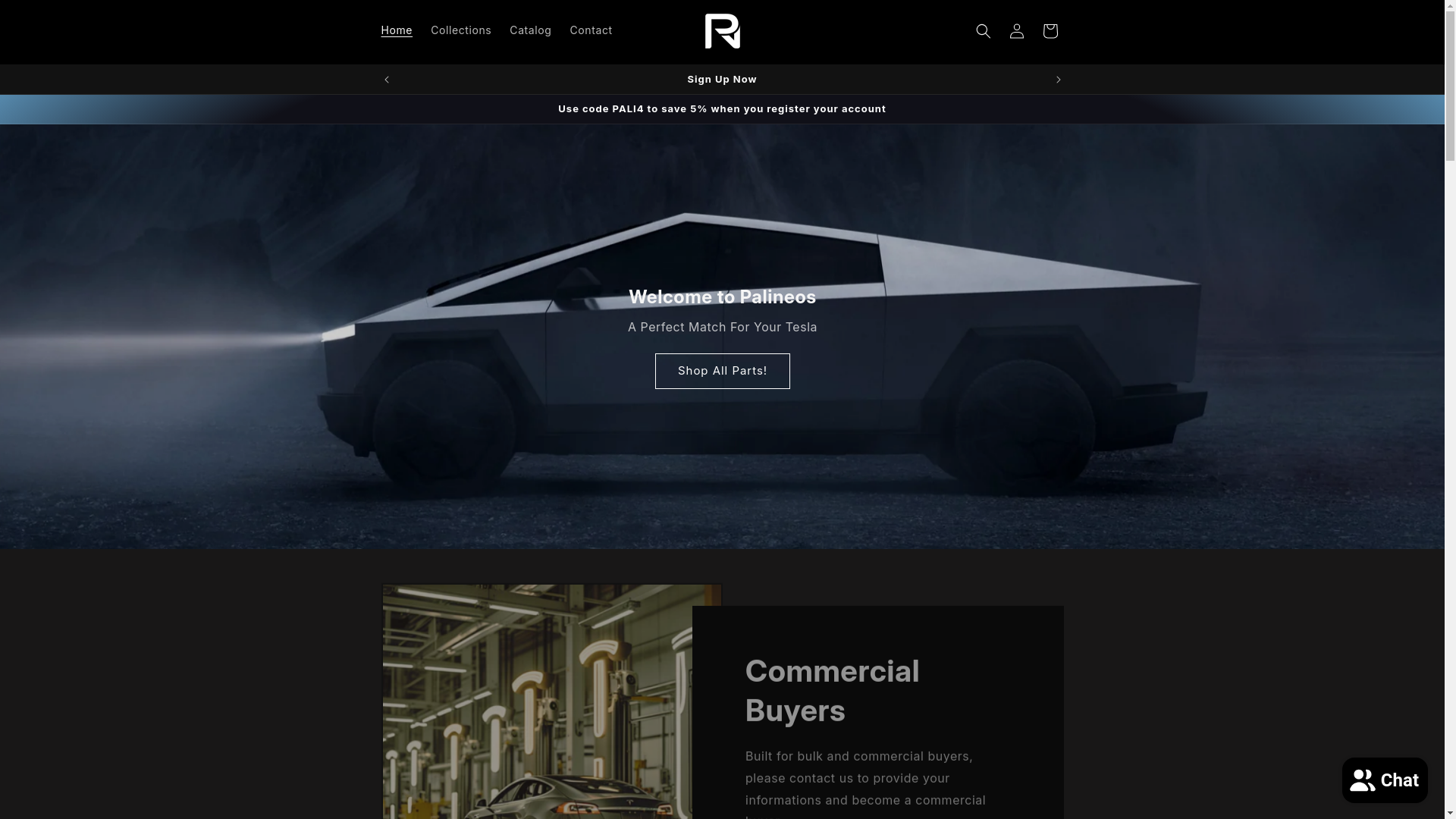 website screenshot of https://paliautoparts.com/