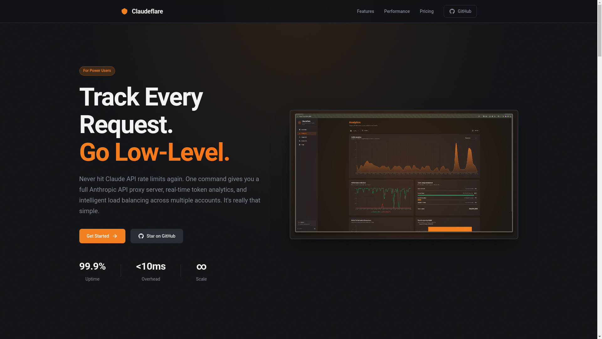 website screenshot of https://claudeflare.pages.dev/