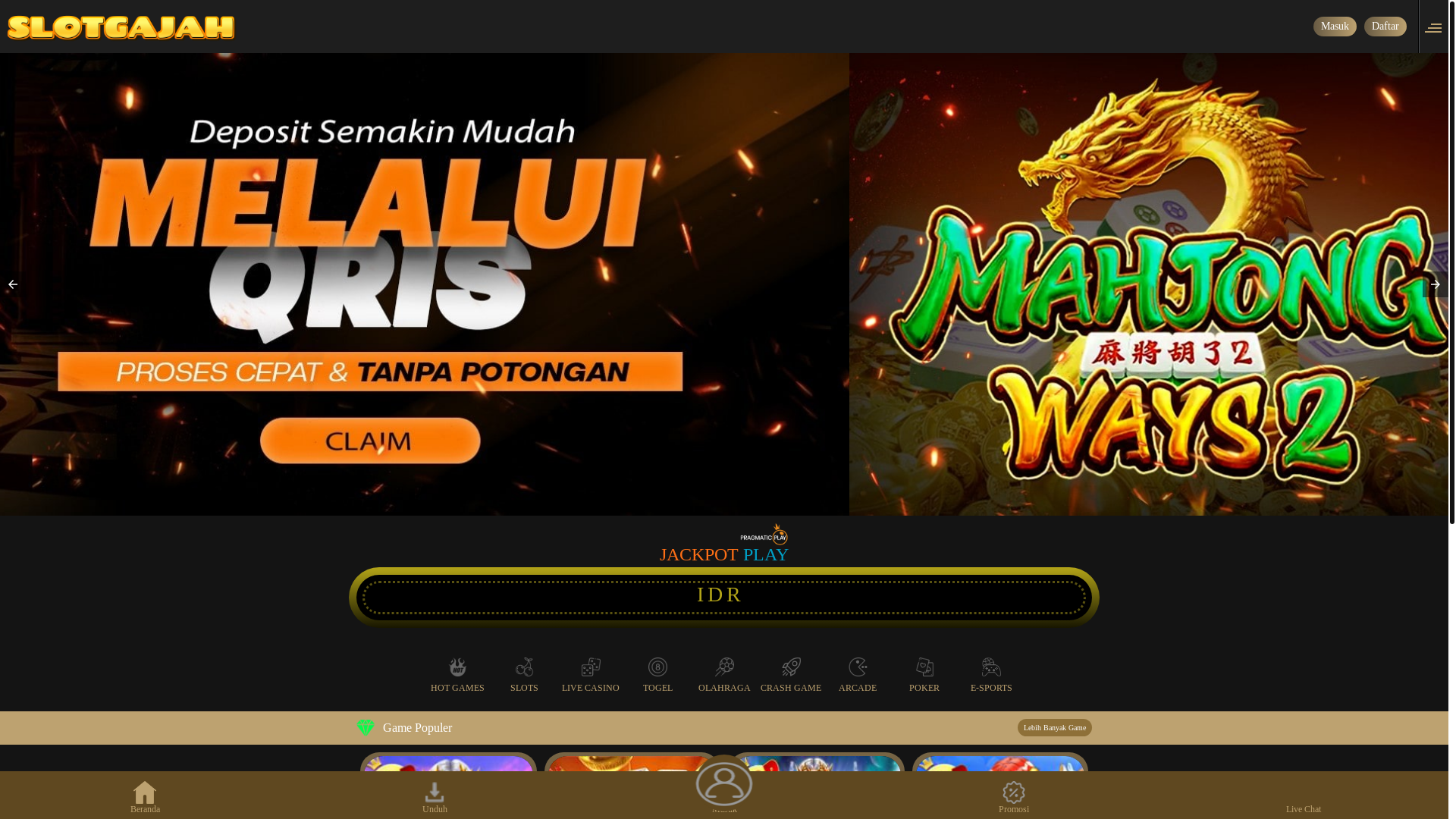 website screenshot of https://slotgajahe.sbs/