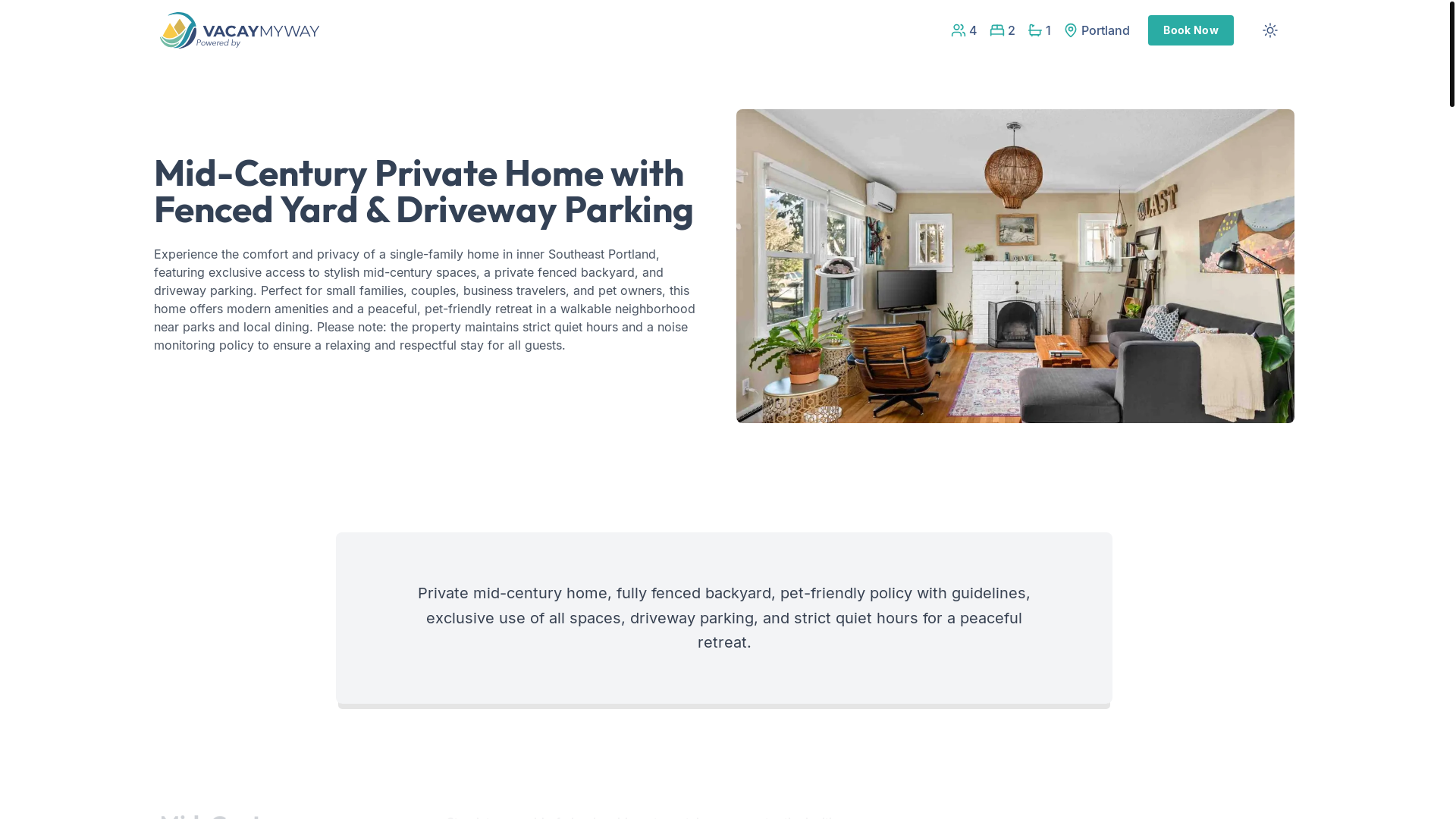 website screenshot of https://hushlaurelhurst.rentals/