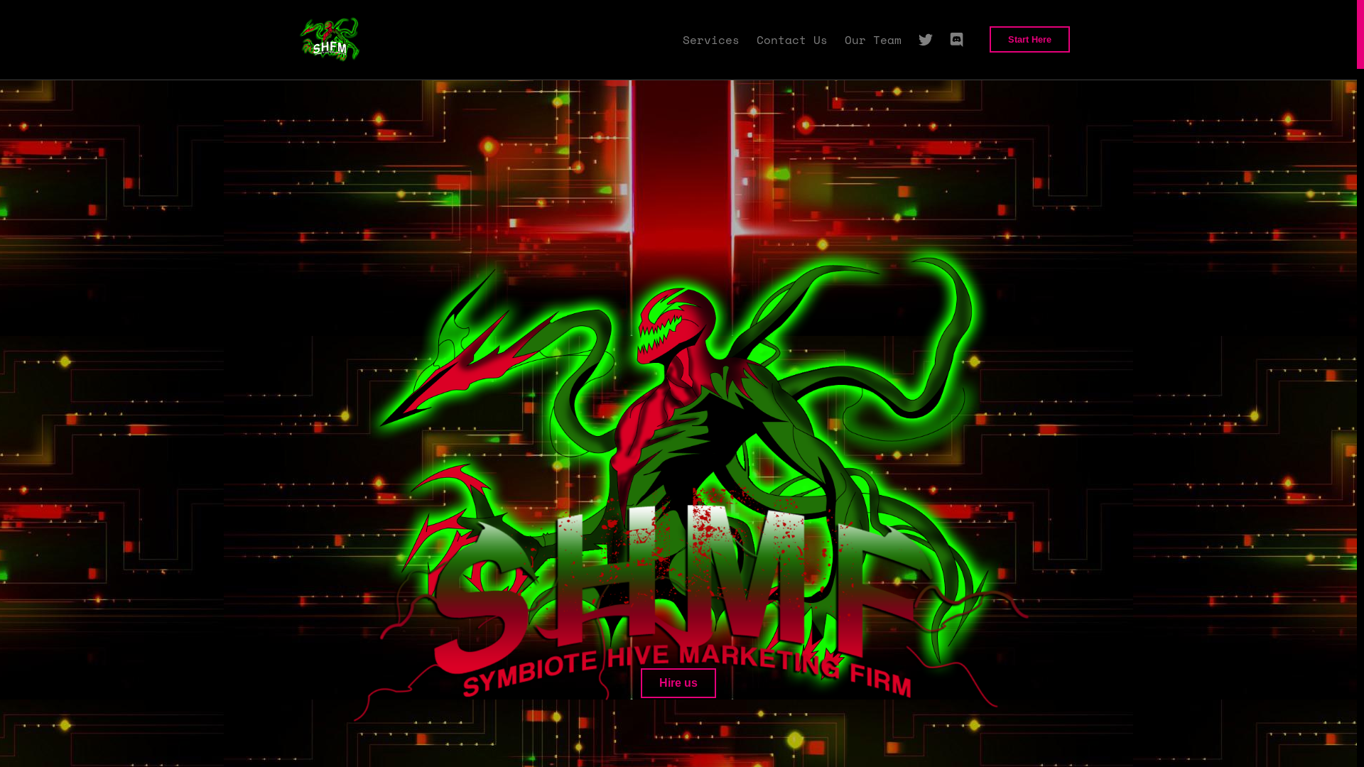 website screenshot of https://symbiotehivemarketingfirm.site/