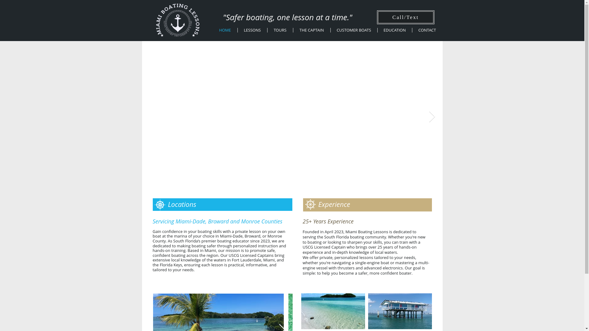 website screenshot of https://southflboatinglessons.com/