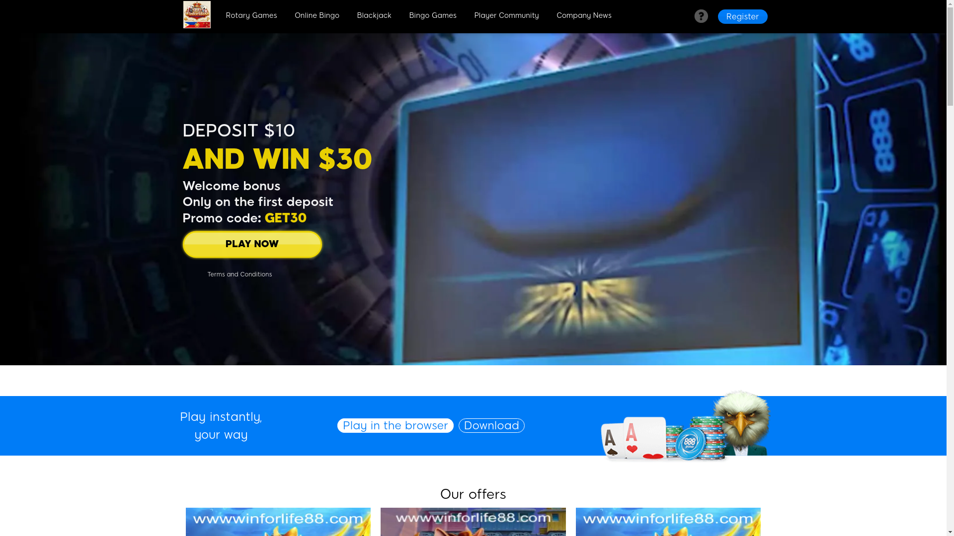 website screenshot of https://wwwwinforlife88.com/