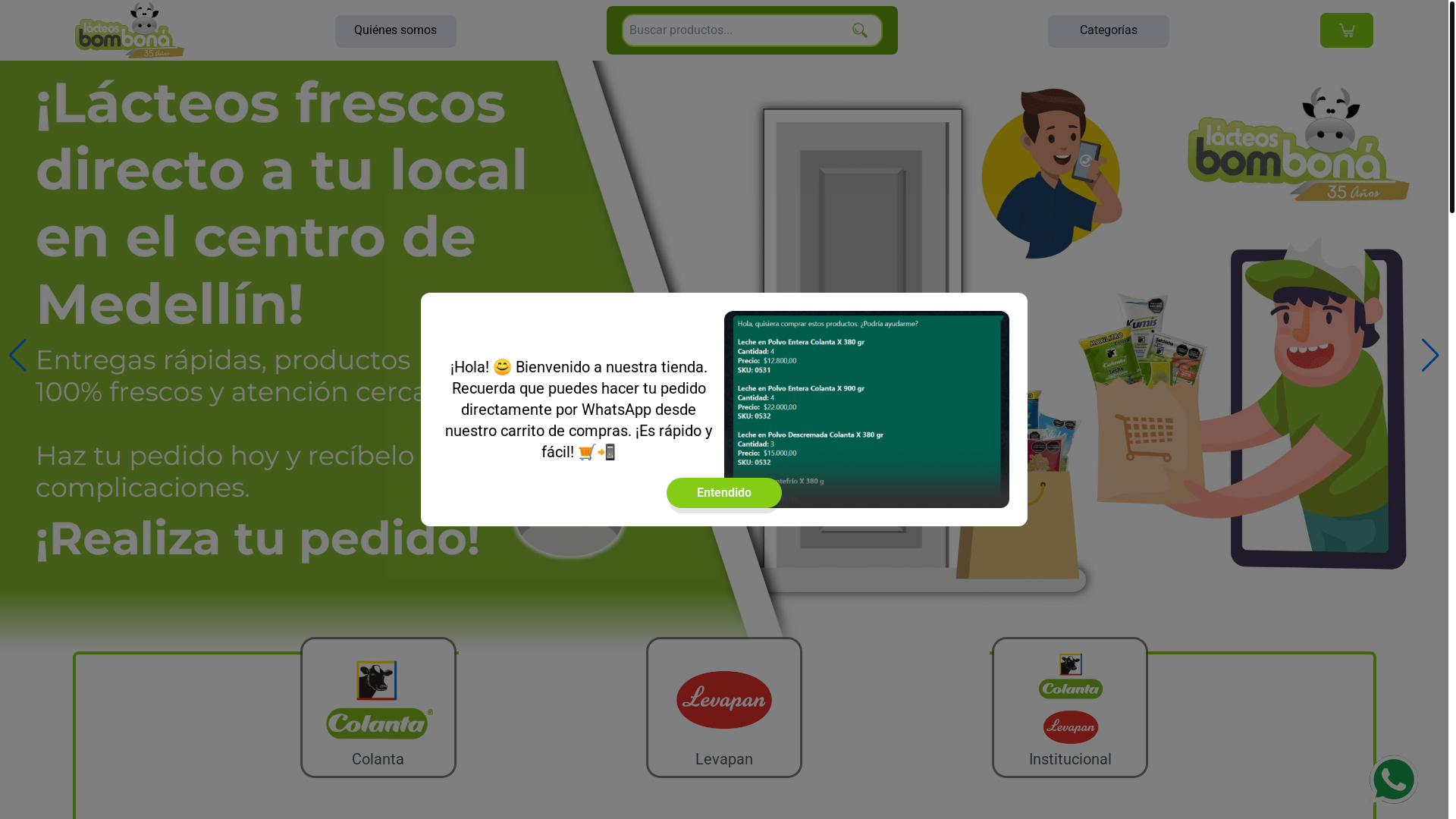 website screenshot of https://tiendalacteoscloud.pages.dev/