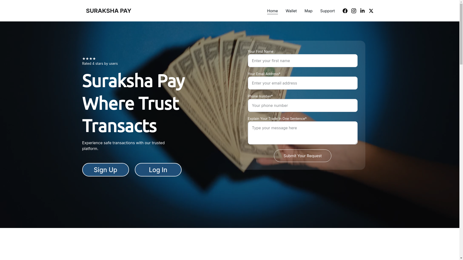 website screenshot of https://surakshapay.in/