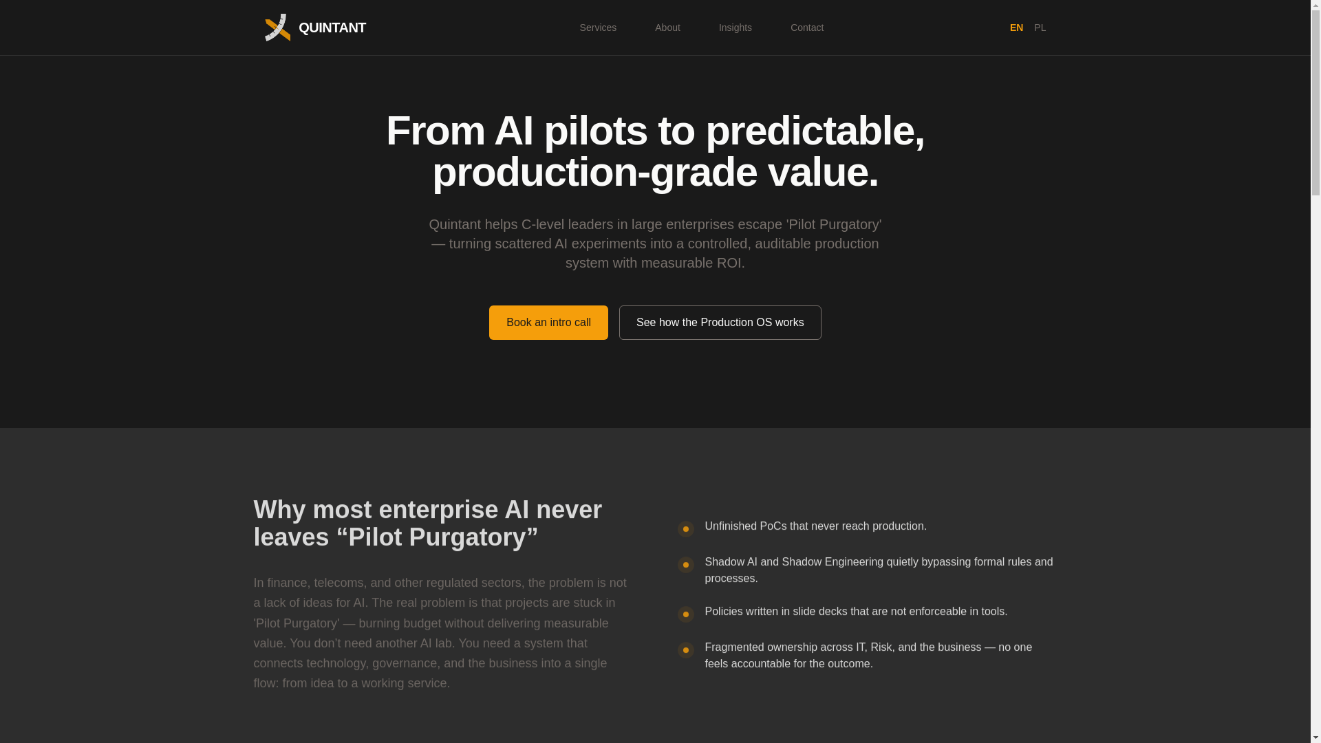 website screenshot of https://quintant-website.pages.dev/