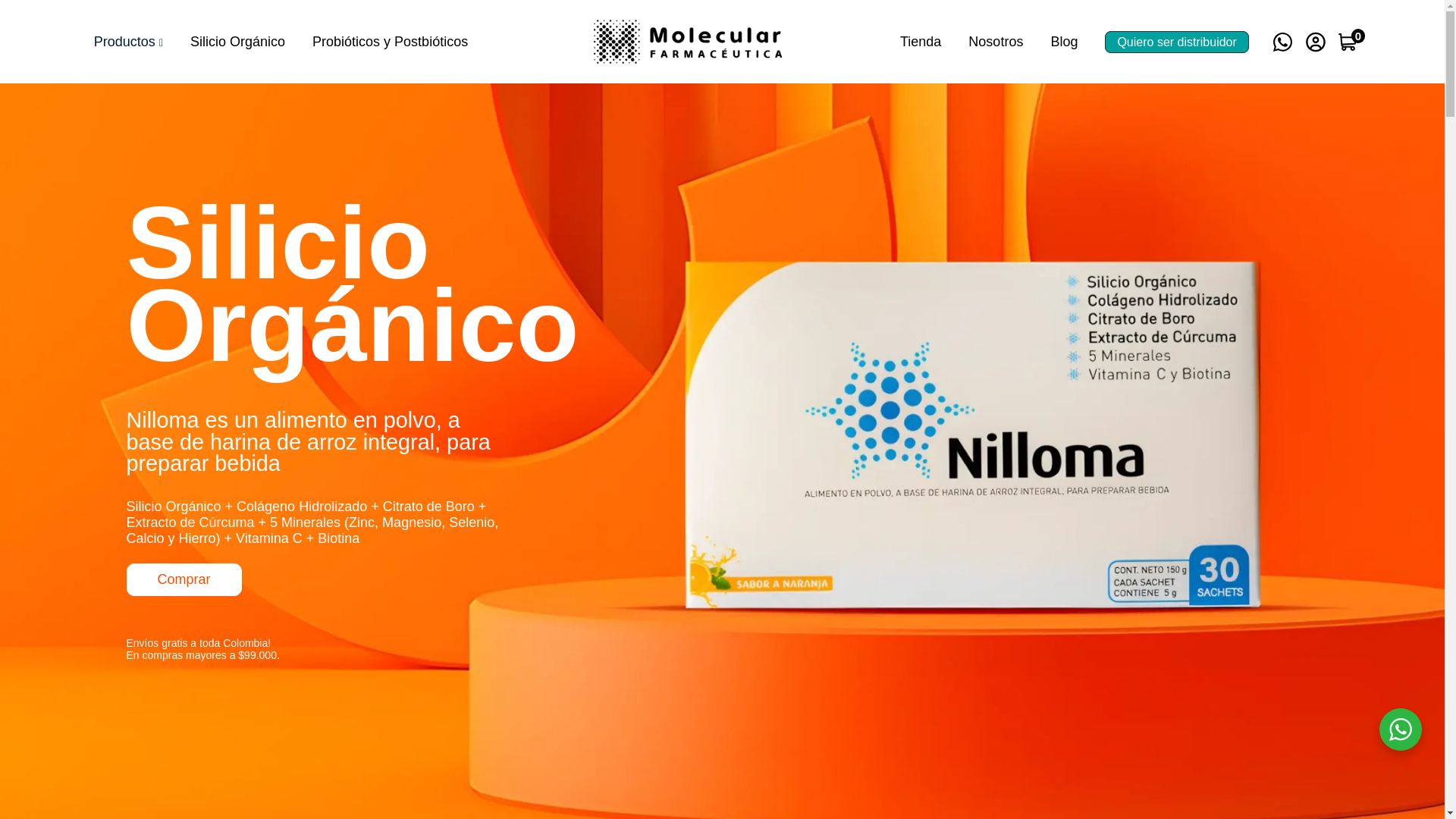 website screenshot of https://silicioorganico.com.co/