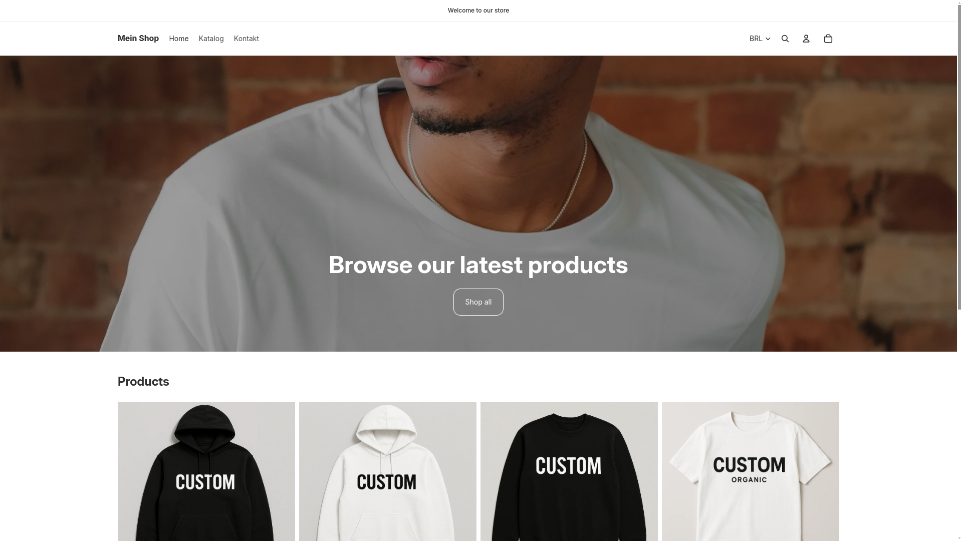 website screenshot of https://customorganictshirtsshop.com/