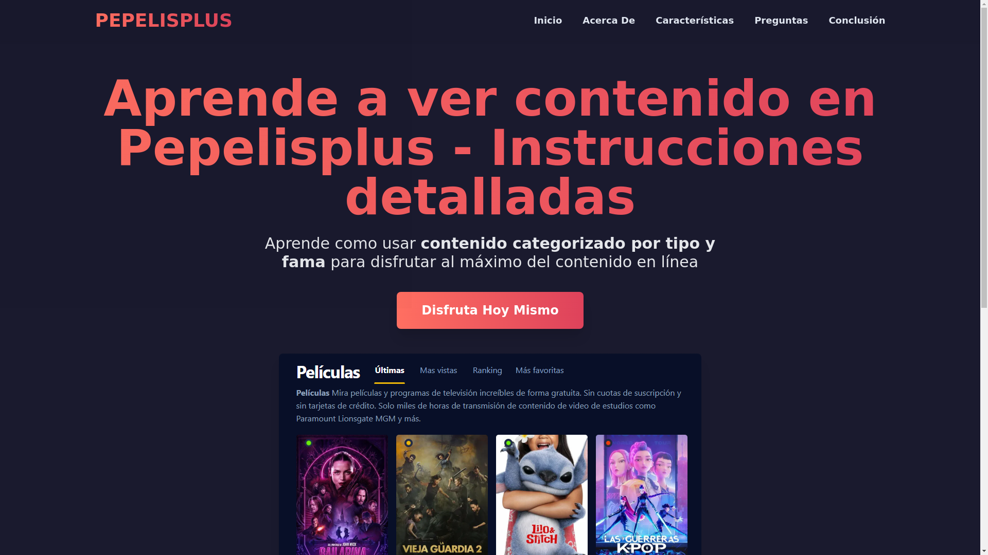 website screenshot of https://pepelisplus-10cv.pages.dev/