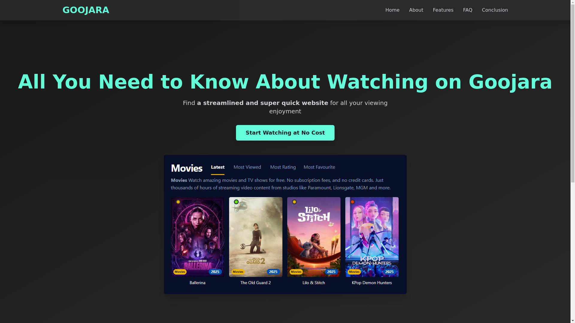 website screenshot of https://goojara-q5d8.pages.dev/
