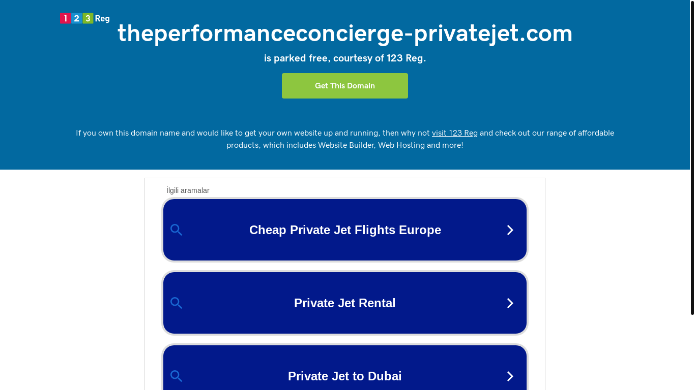 website screenshot of https://theperformanceconcierge-privatejet.com/