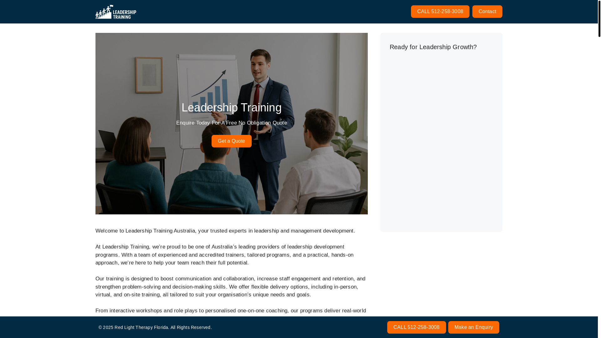 website screenshot of https://redlighttherapyflorida.com/