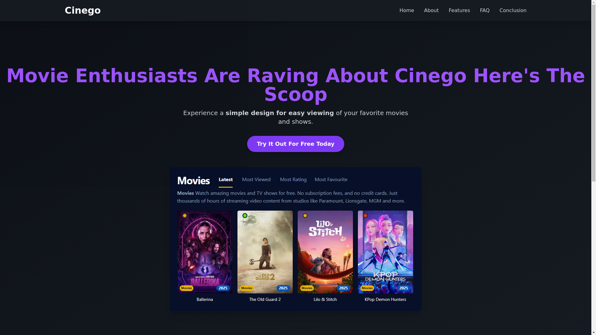 website screenshot of https://cinego-1u7n.pages.dev/