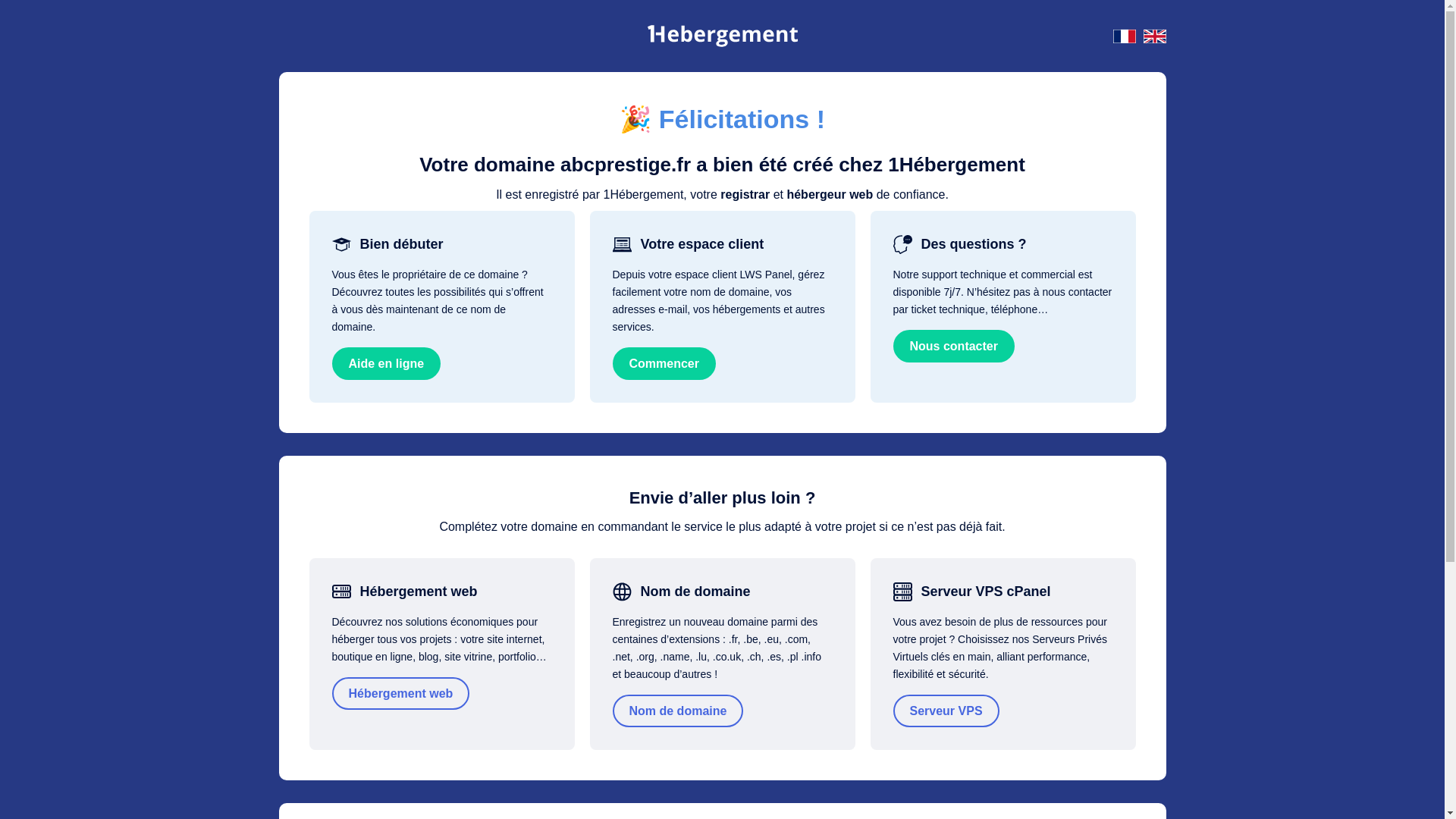 website screenshot of https://abcprestige.fr/