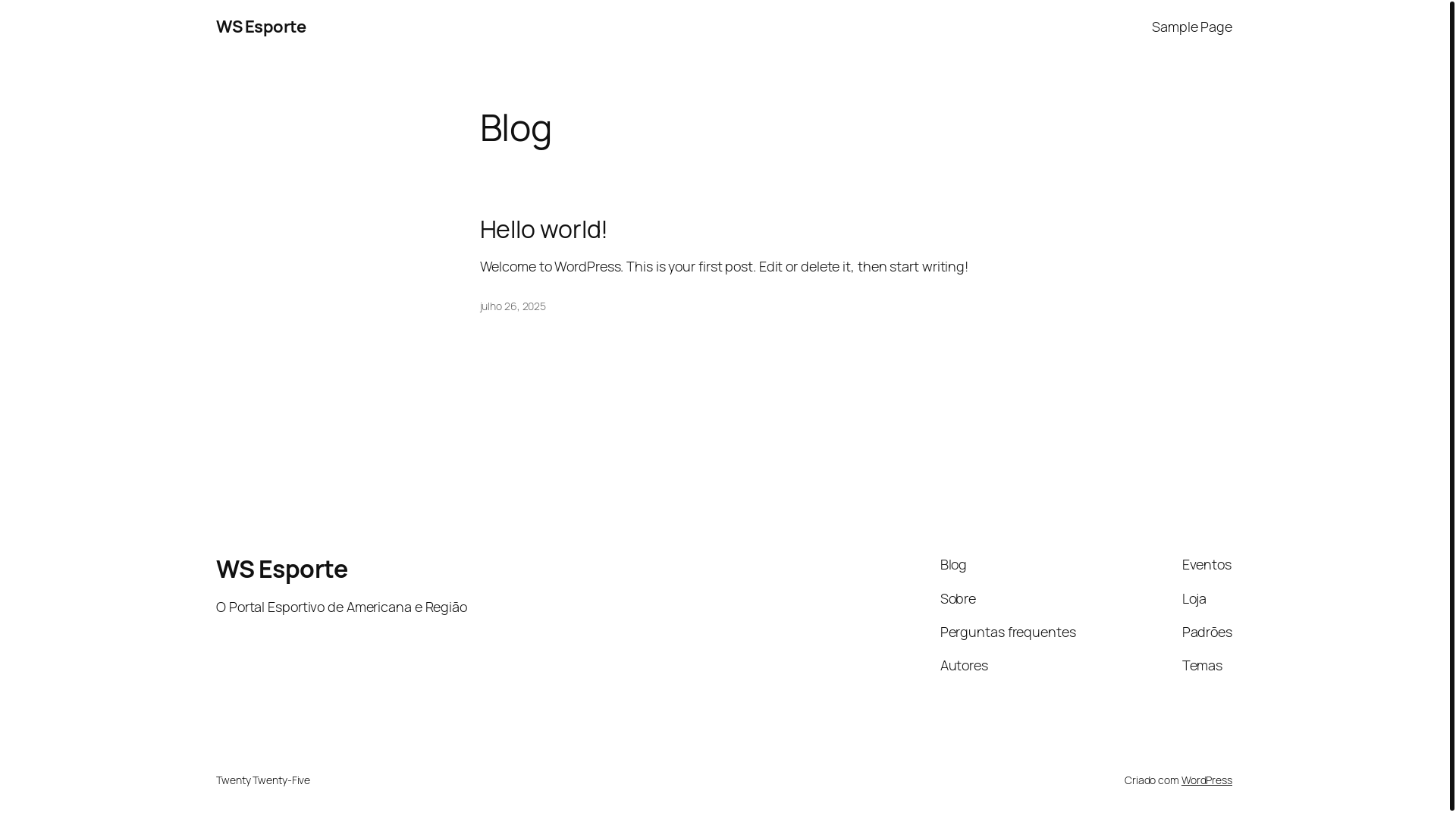 website screenshot of https://wsesporte.com.br/