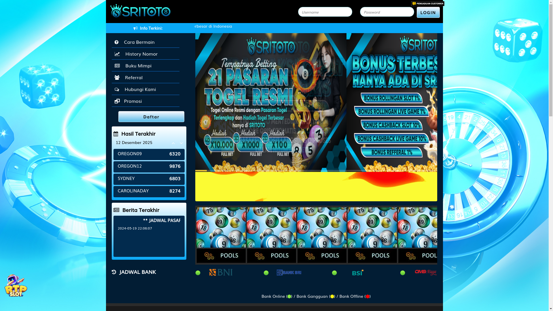 website screenshot of https://sritotohunter.com/