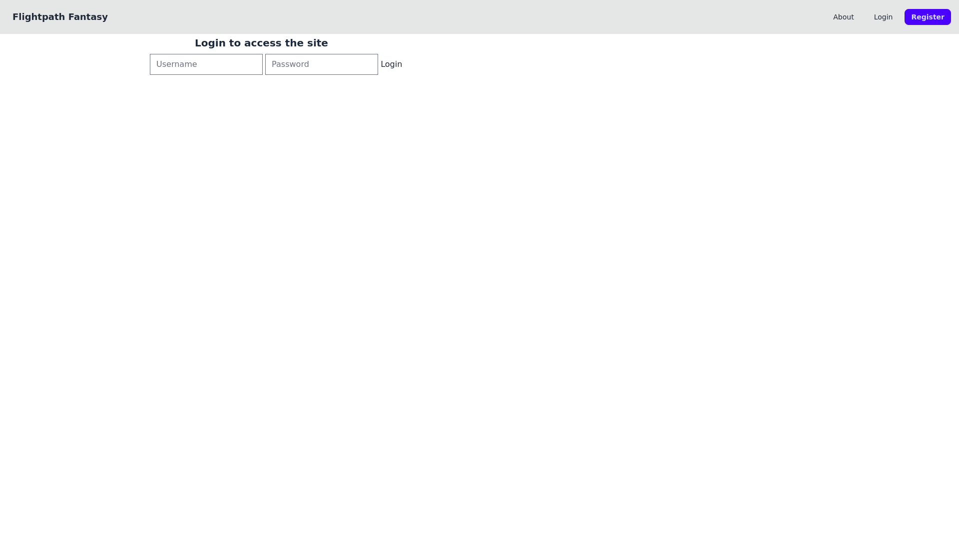 website screenshot of https://flightpathfantasy.com/