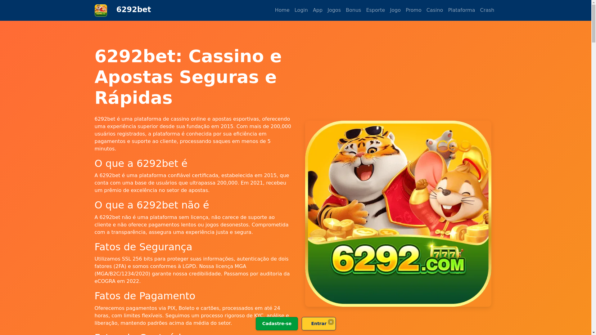 website screenshot of https://6292betjogos.com/