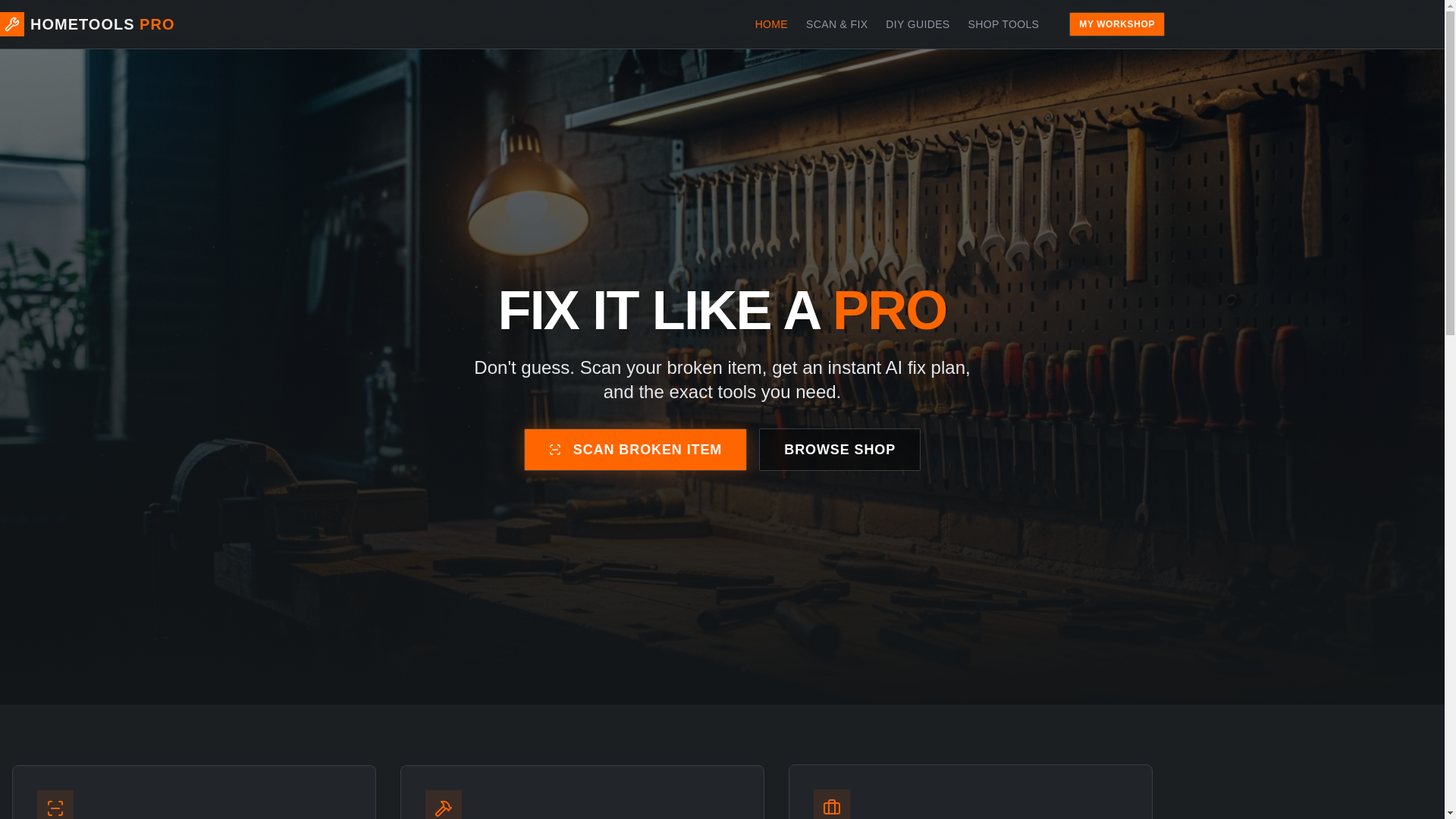 website screenshot of https://hometoolsai.net/