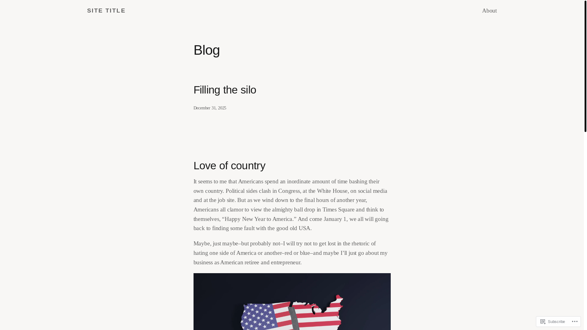 website screenshot of https://fillingthesilo.blog/