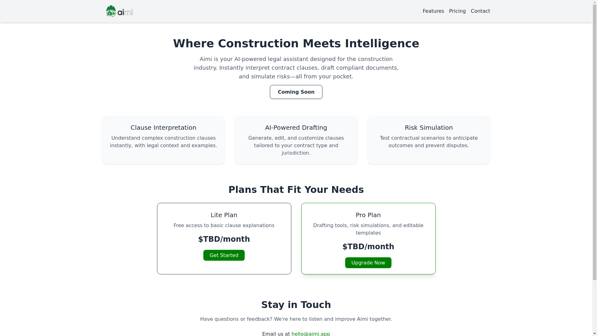 website screenshot of https://aimiconstruction.pages.dev/