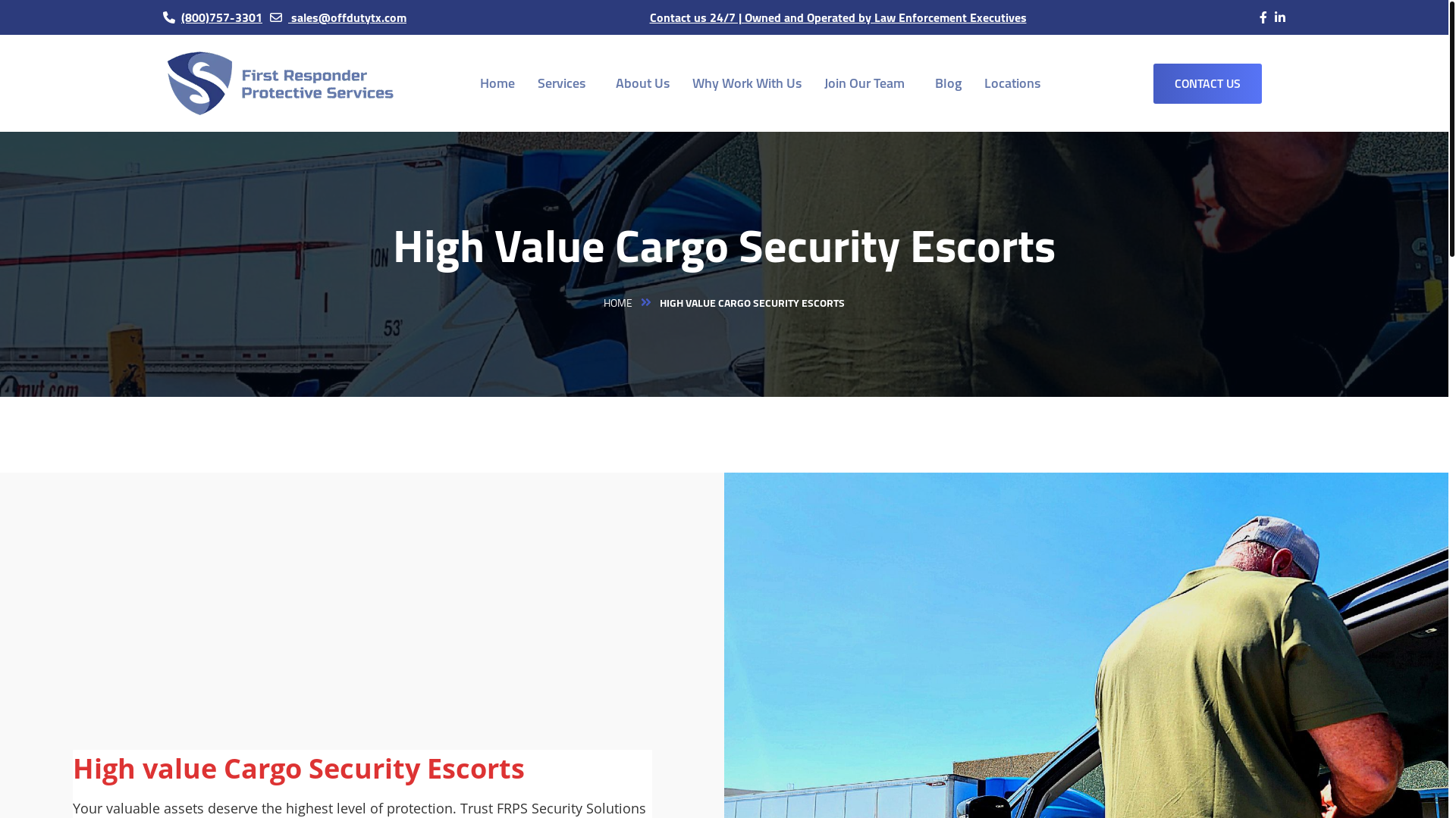 website screenshot of https://cargosecurityescort.com/