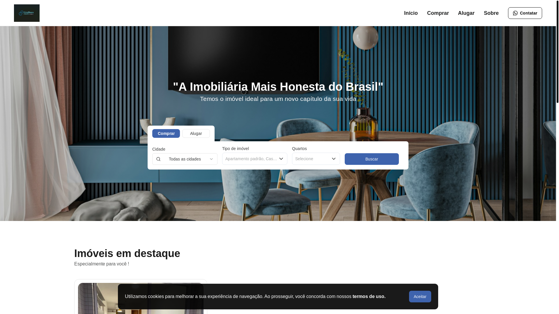 website screenshot of https://cityplanoimoveis.com.br/
