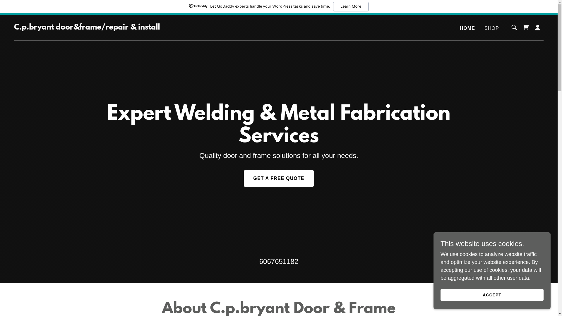 website screenshot of https://bryantdoorsolutions.com/