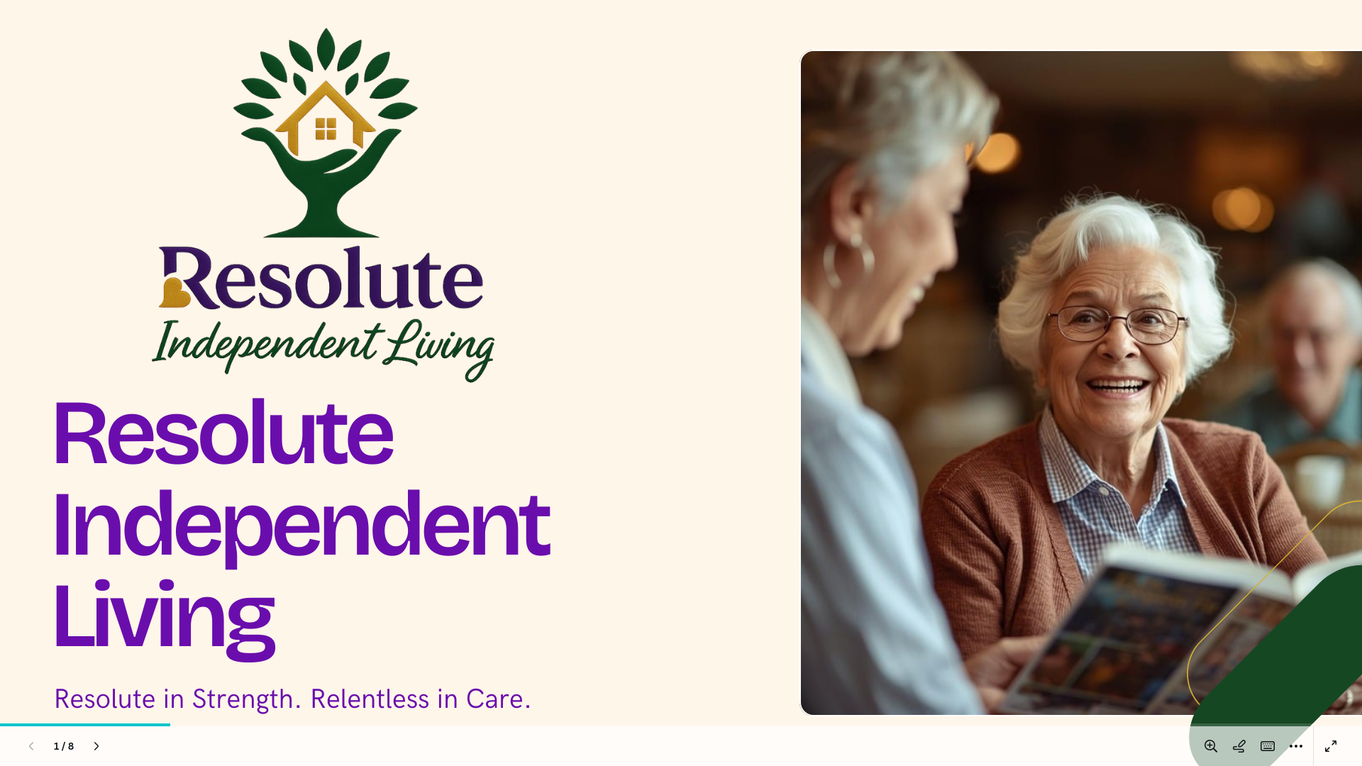 website screenshot of https://resoluteindependentliving.com/
