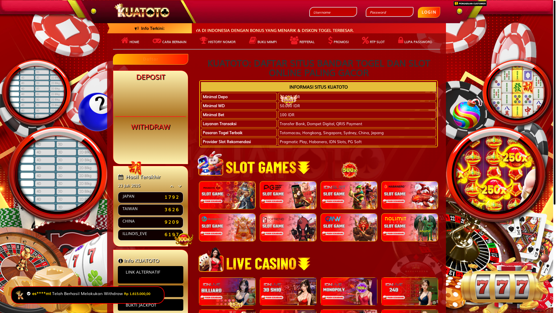 website screenshot of https://kuatall.com/