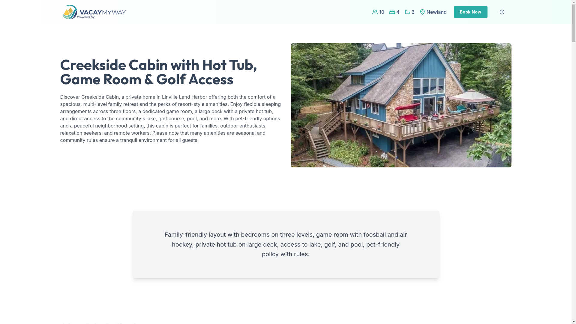 website screenshot of https://lakeviewtub.house/