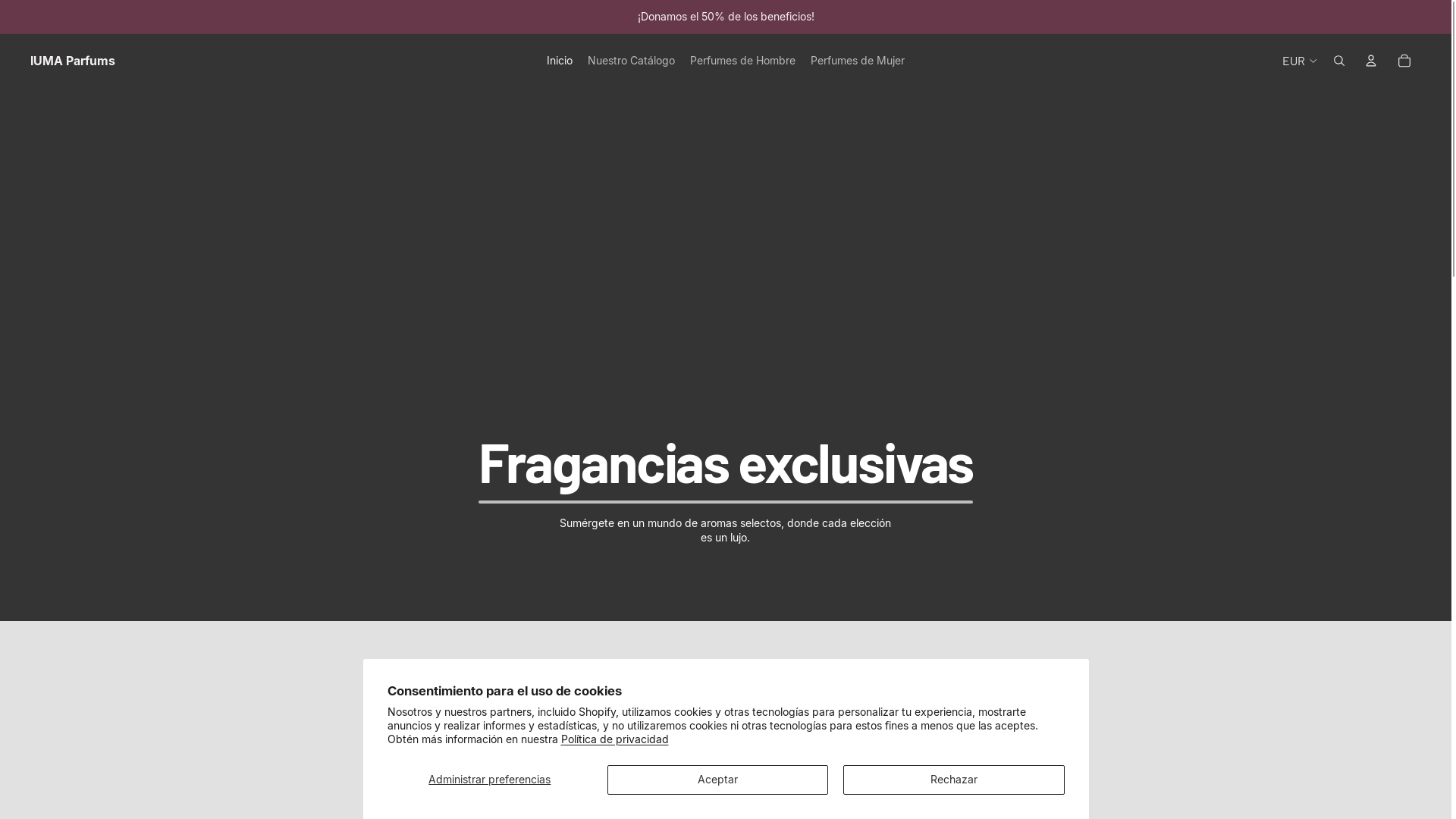 website screenshot of https://iumaparfums.com/