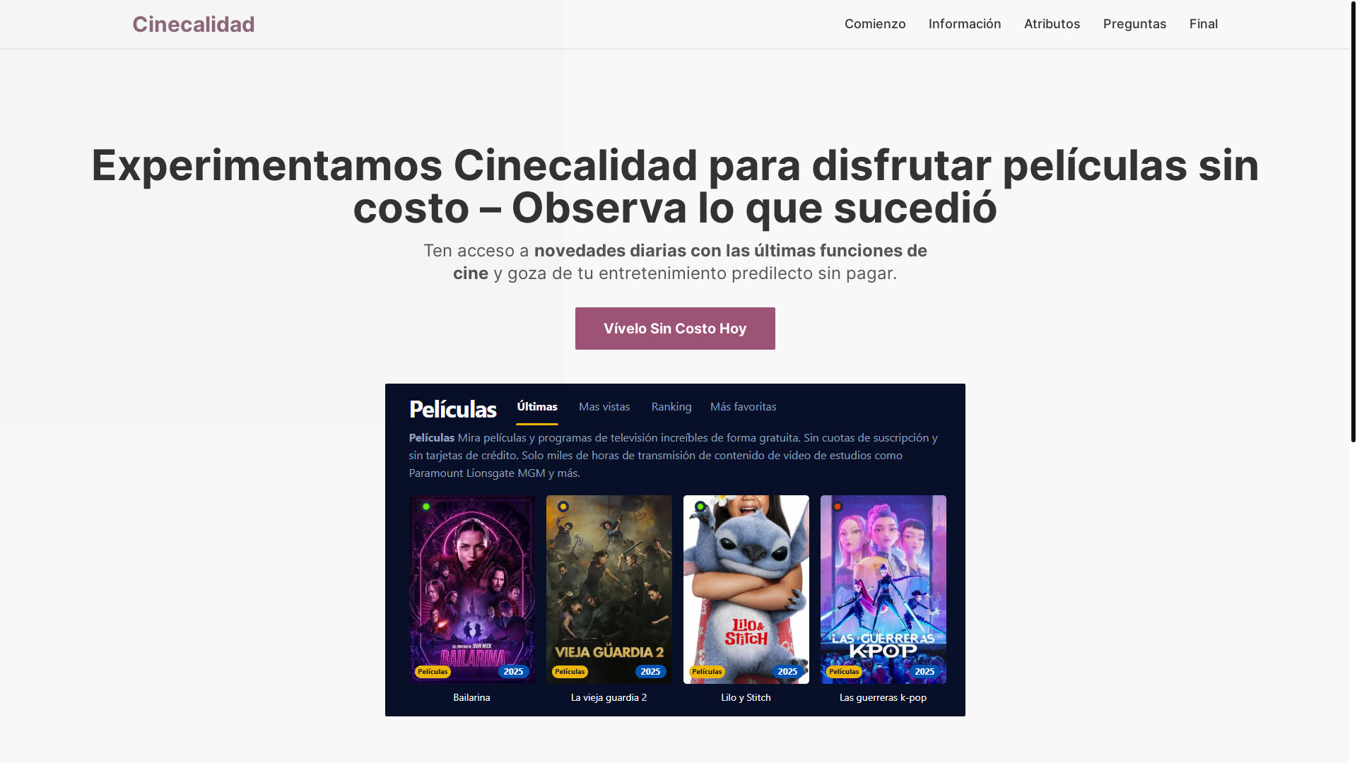 website screenshot of https://cinecalidad-vjpx.pages.dev/