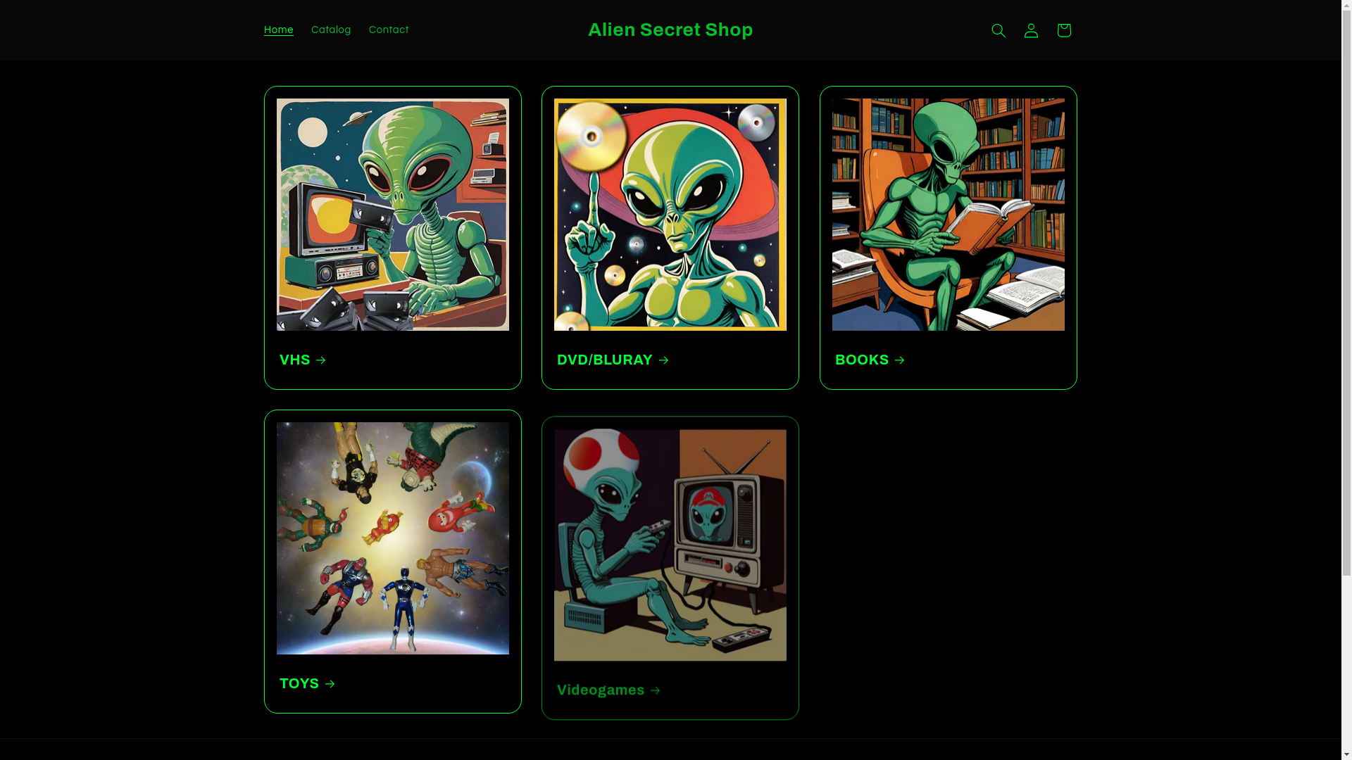website screenshot of https://aliensecretshop.com/