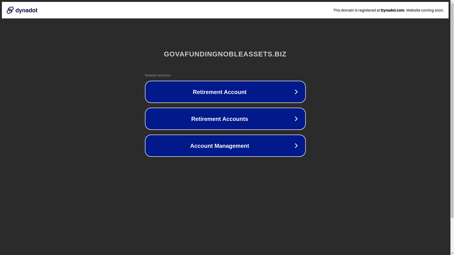 website screenshot of https://govafundingnobleassets.biz/