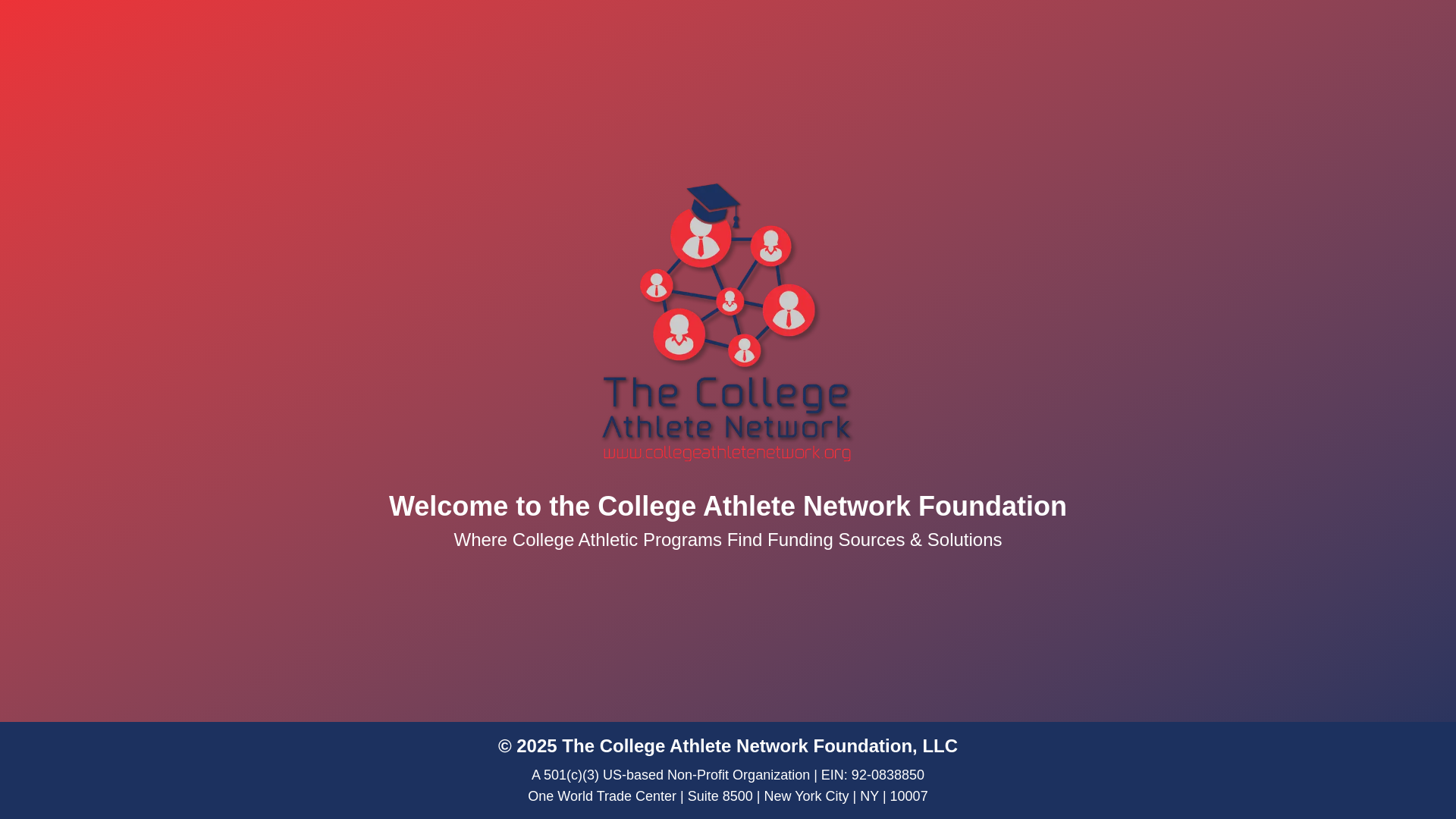 website screenshot of https://collegeathletenetworkfoundation.org/
