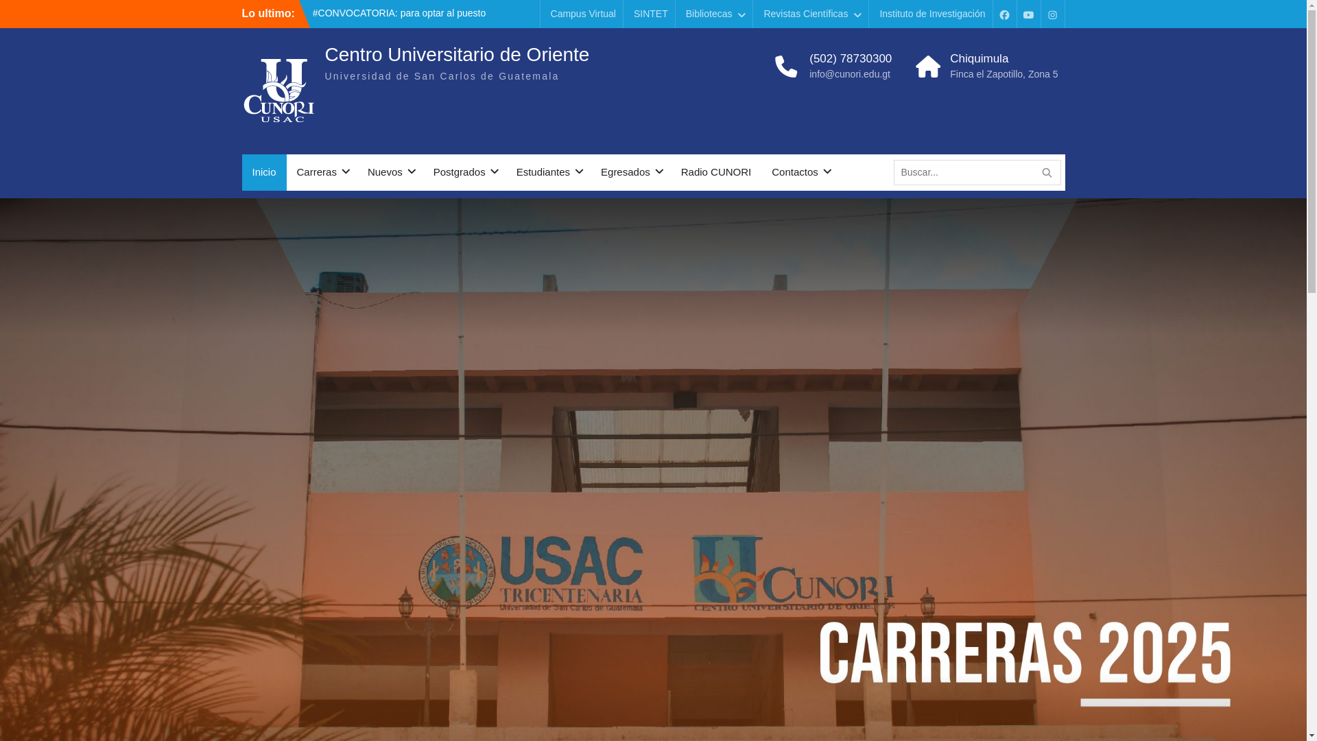 website screenshot of https://cunori.edu.gt