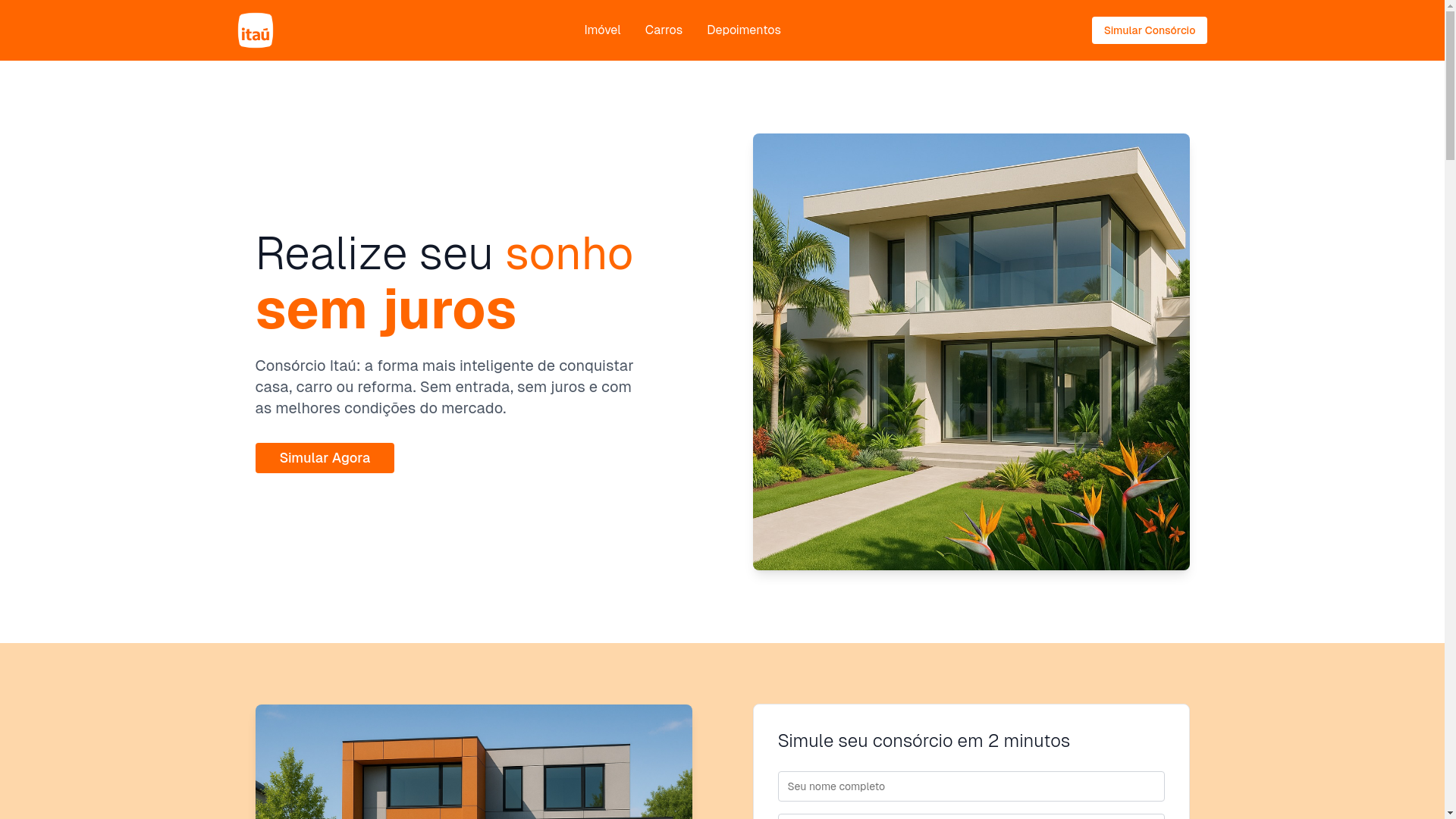 website screenshot of https://promocaoitauconsorcio.com.br/