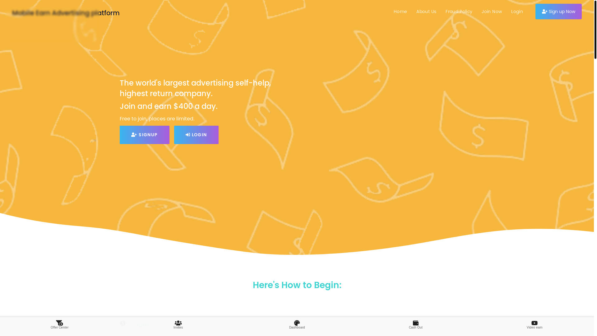 website screenshot of https://mobiles-earns.top/