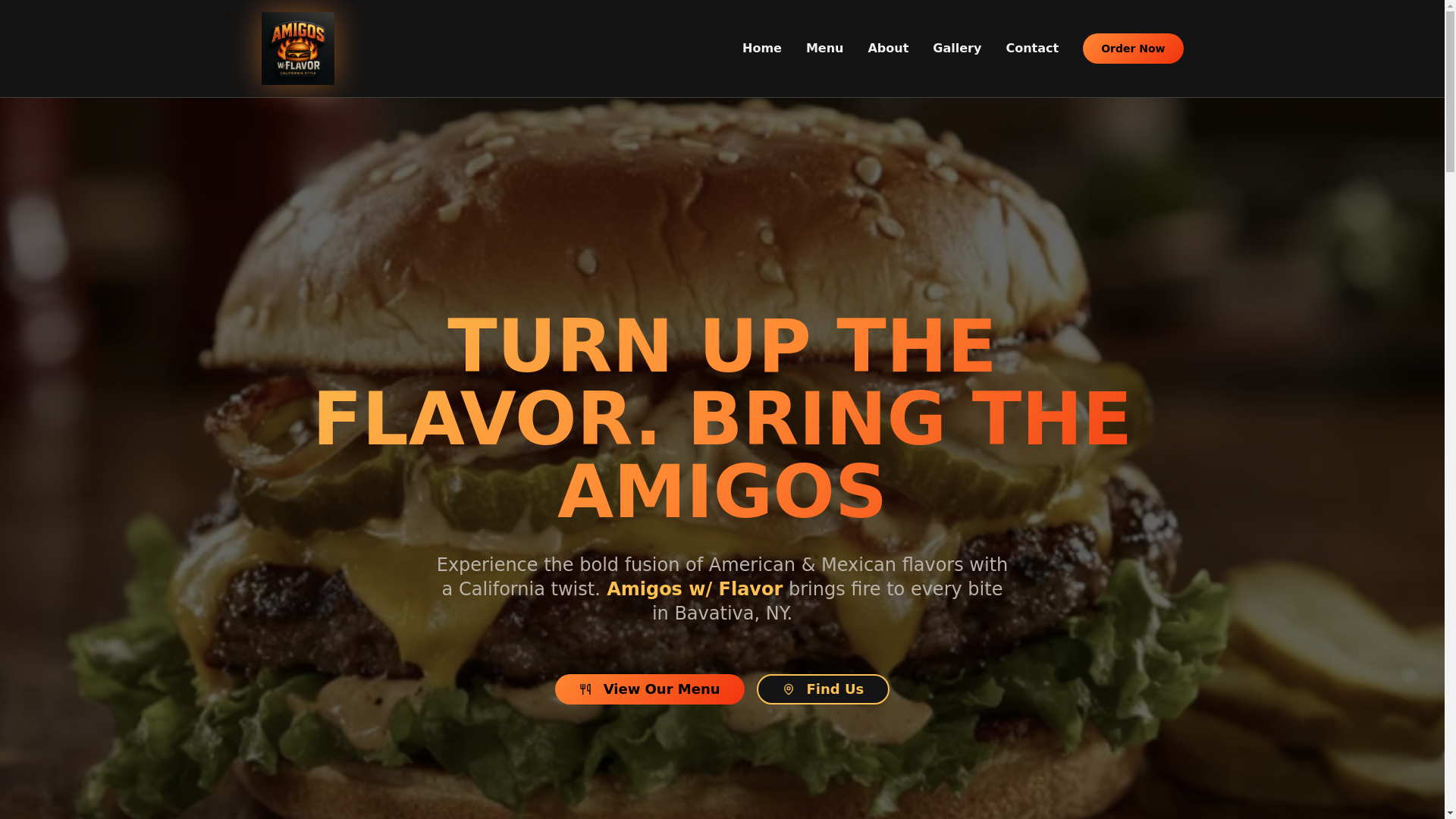 website screenshot of https://amigoswithflavor.com/