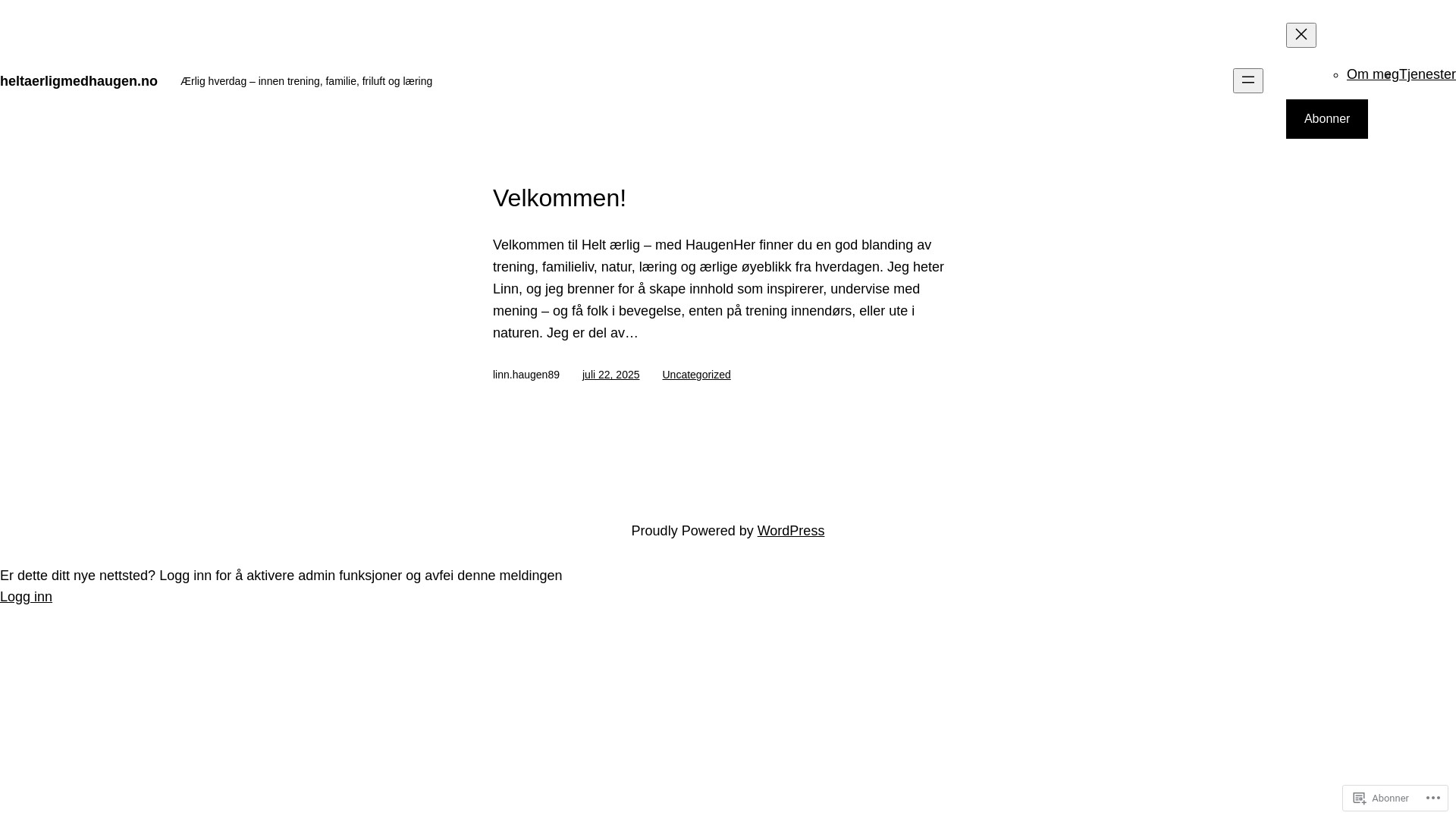 website screenshot of https://heltaerligmedhaugen.com/
