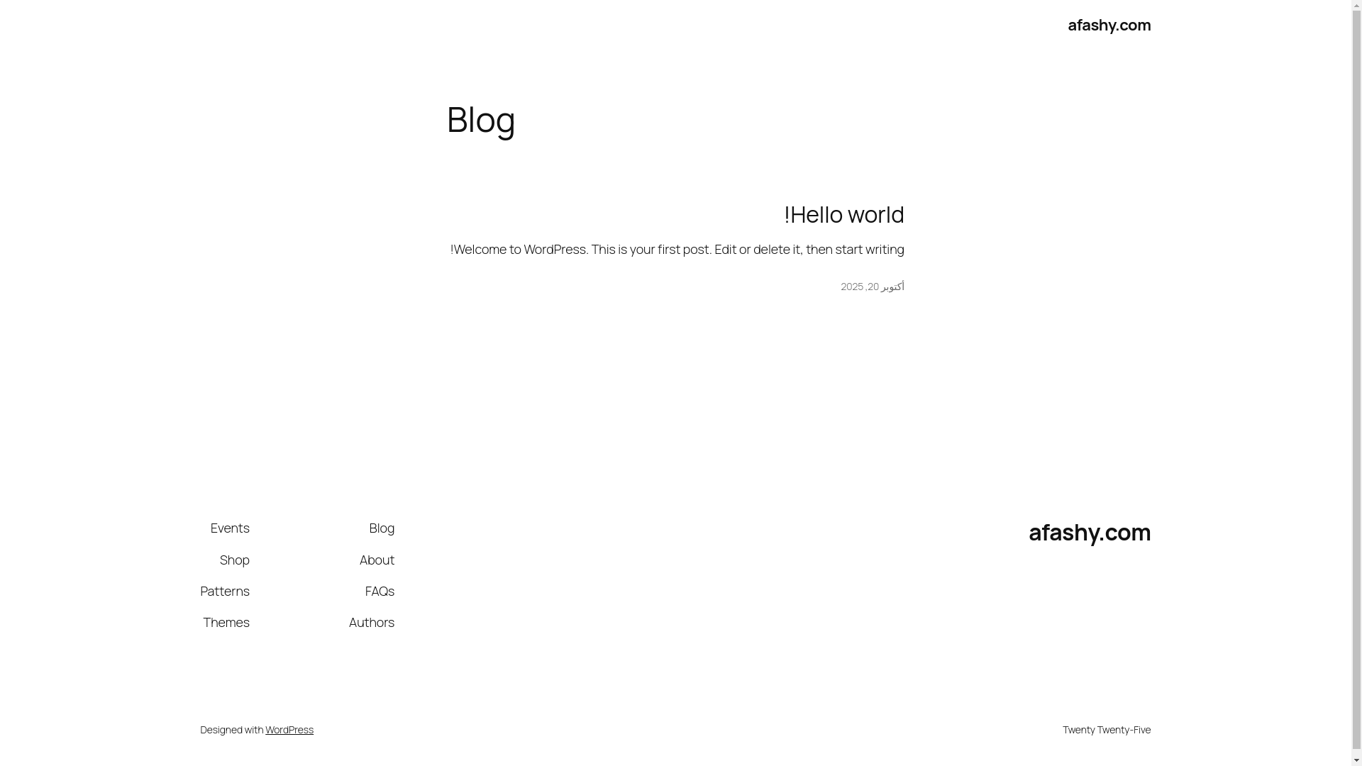 website screenshot of https://afashy.com/