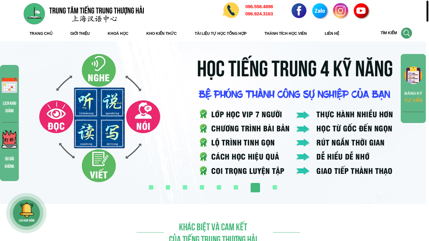 website screenshot of https://tiengtrungthuonghai.vn/