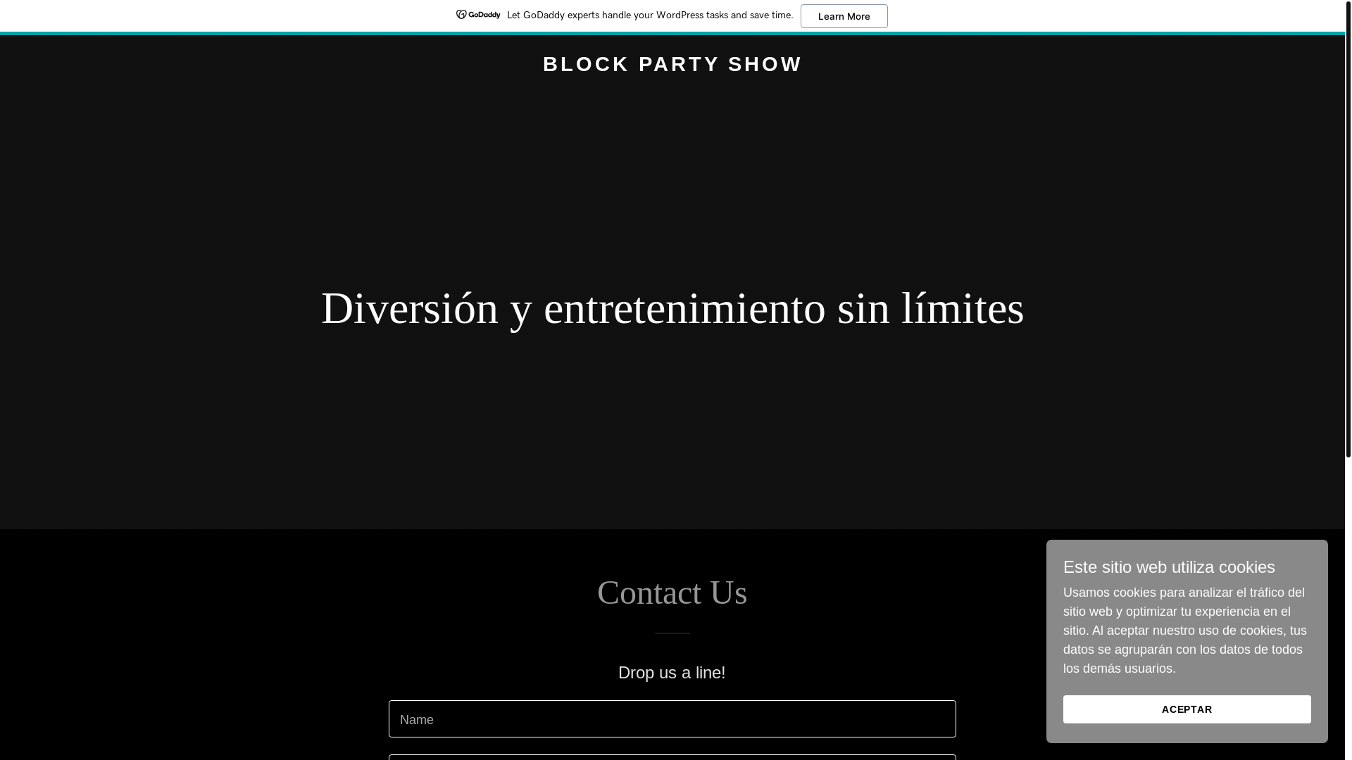 website screenshot of https://blockpartyshow.com/