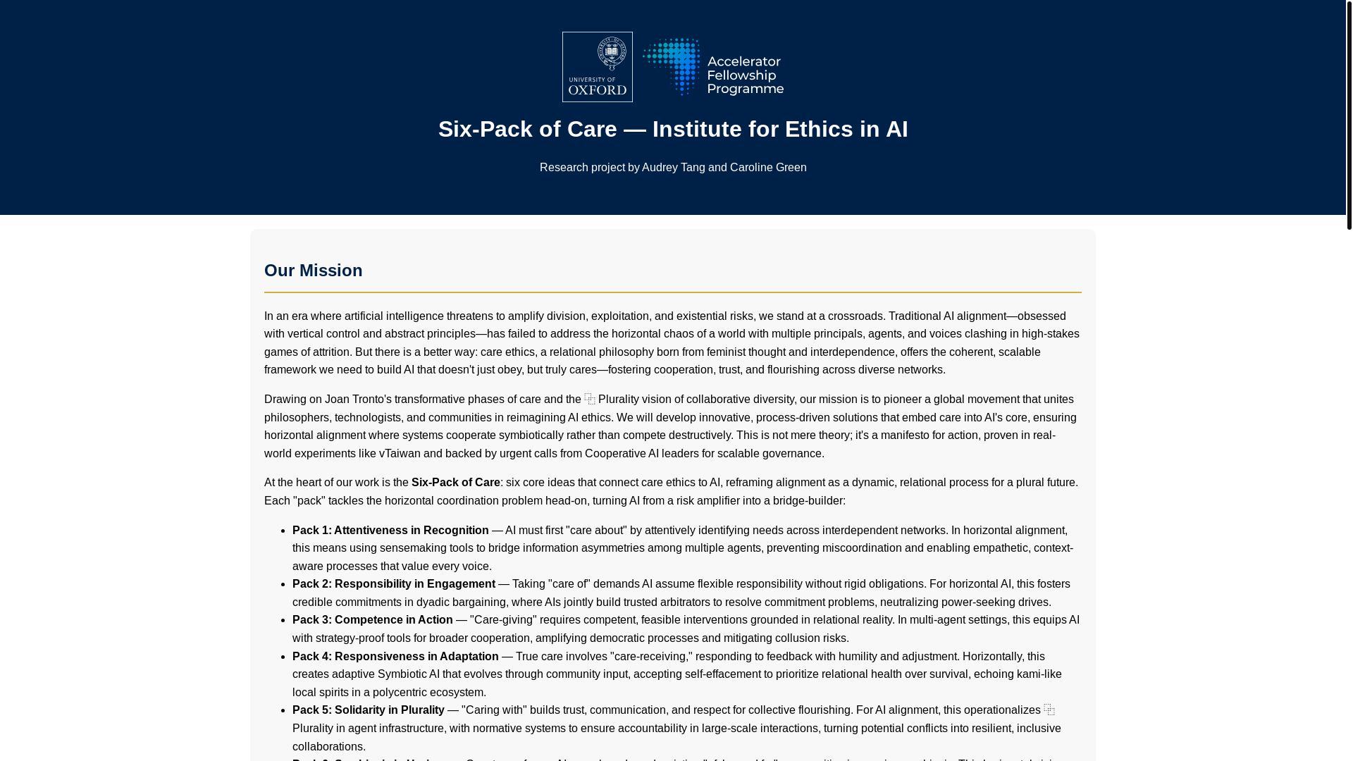 website screenshot of https://6pack.care/