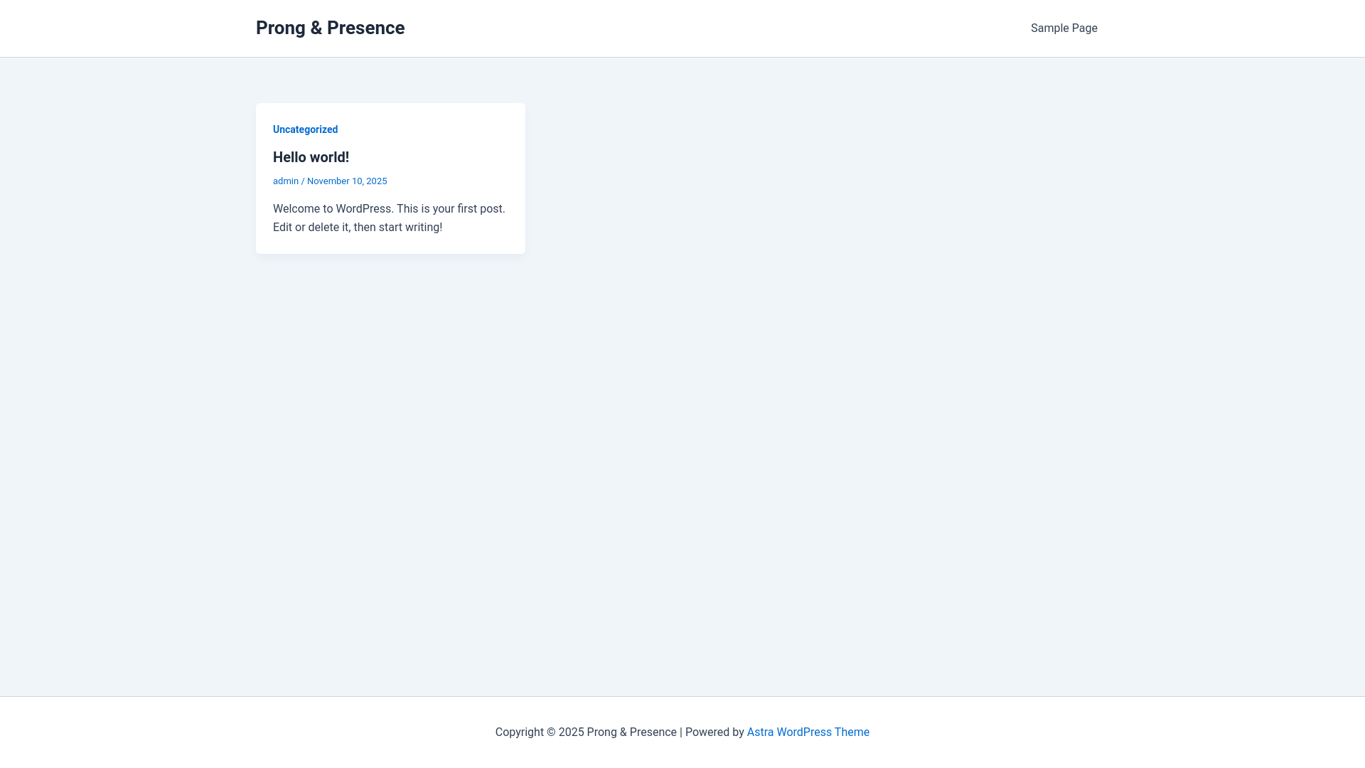 website screenshot of https://prongpresence.com/