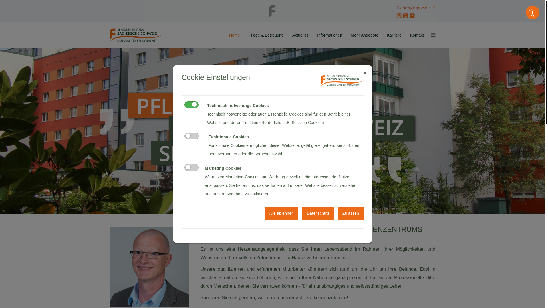 website screenshot of https://pflegedienst-annenstift.de/